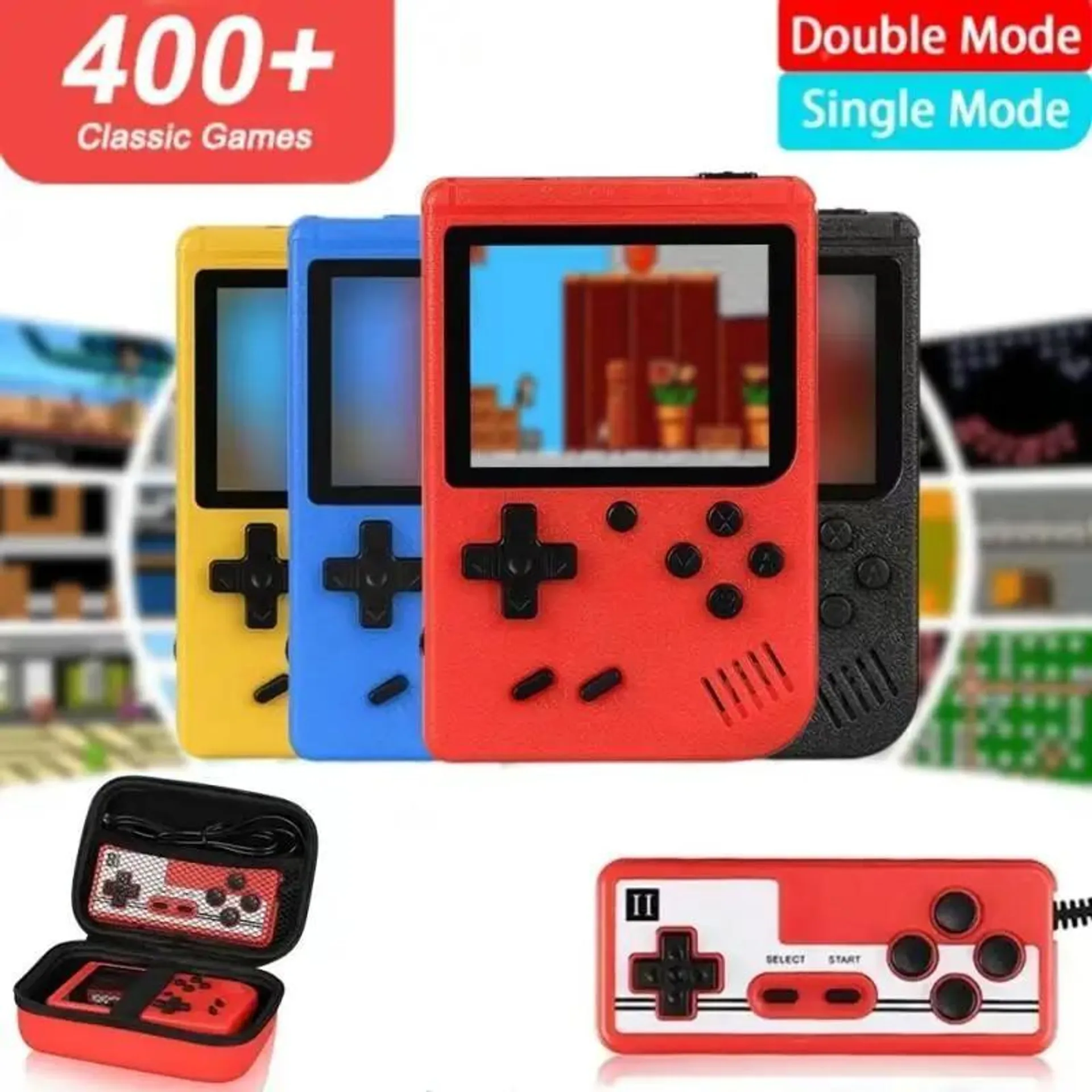 Retro Portable Mini Handheld Video Game Console 8-Bit 3.0 Inch LCD Screen Kids Game Player Built-in 400 Games Child Xmas Gifts