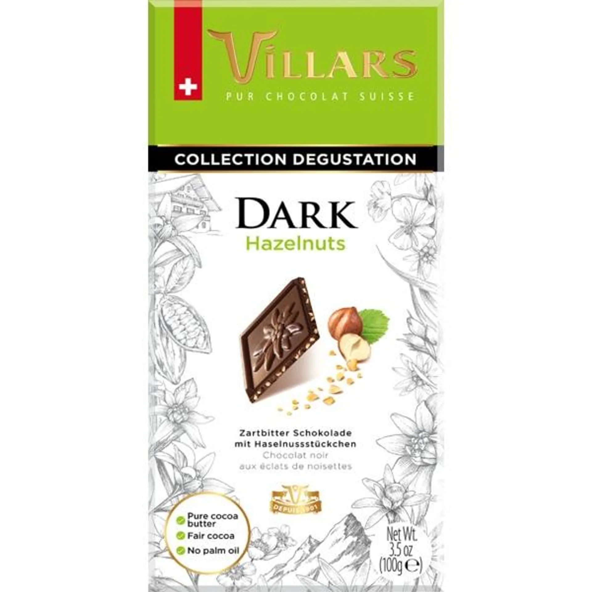 Chocolate Preto com Avelãs embalagem 100 g Villars
