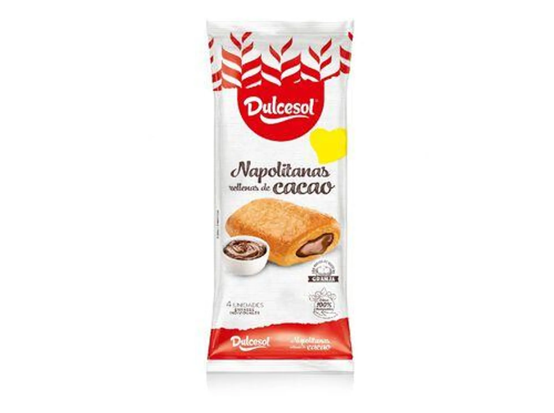 napolitanas dulcesol chocolate 4un 160g