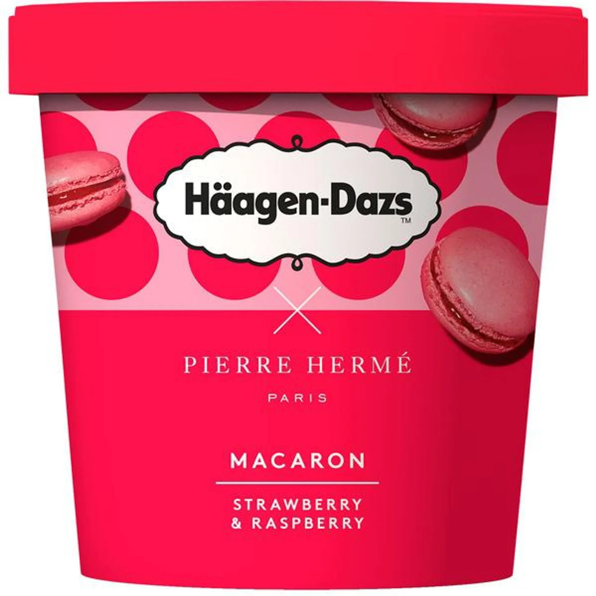 Gelado Macaron Strawberry e Raspberry embalagem 420 ml Haagen-Dazs