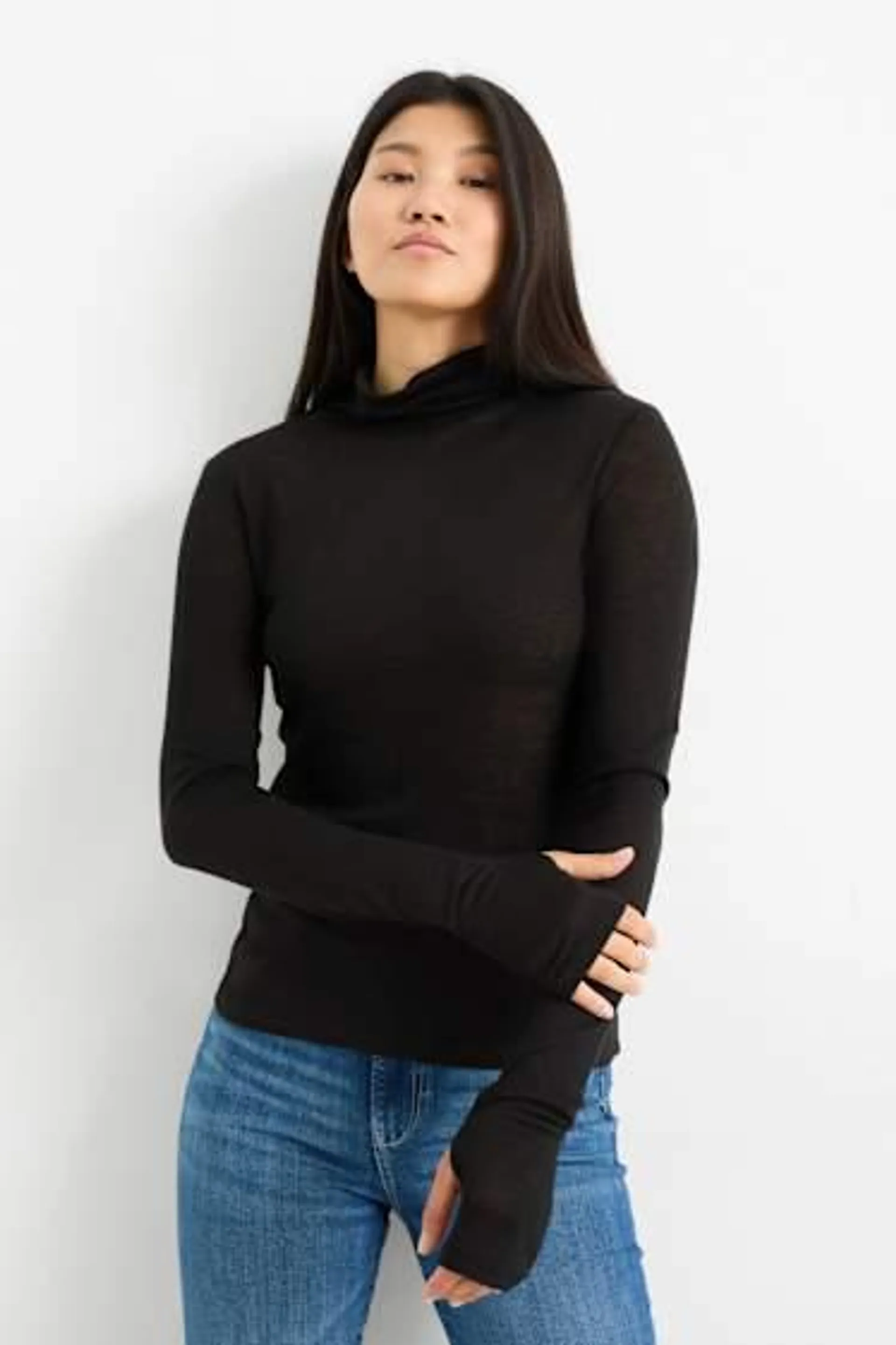 Basic polo neck top