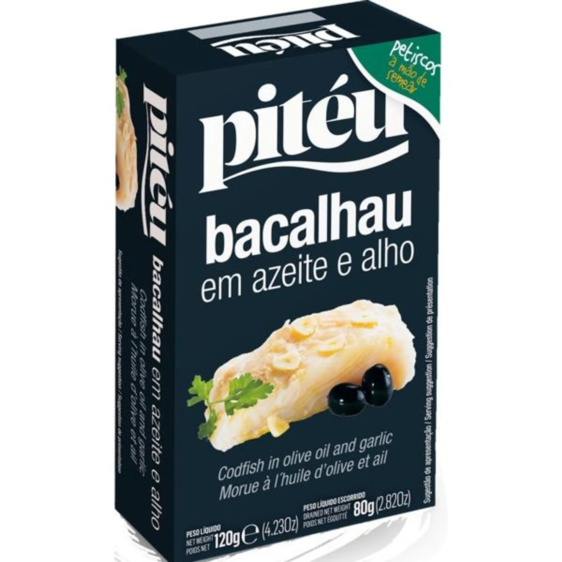 Bacalhau em Azeite e Alho lata 120 g Pitéu