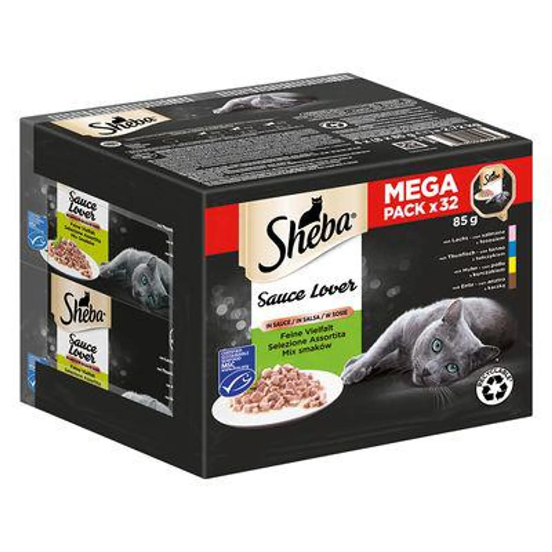 Sheba Multireceta 64 x 85 g em terrinas para gatos - Pack económico