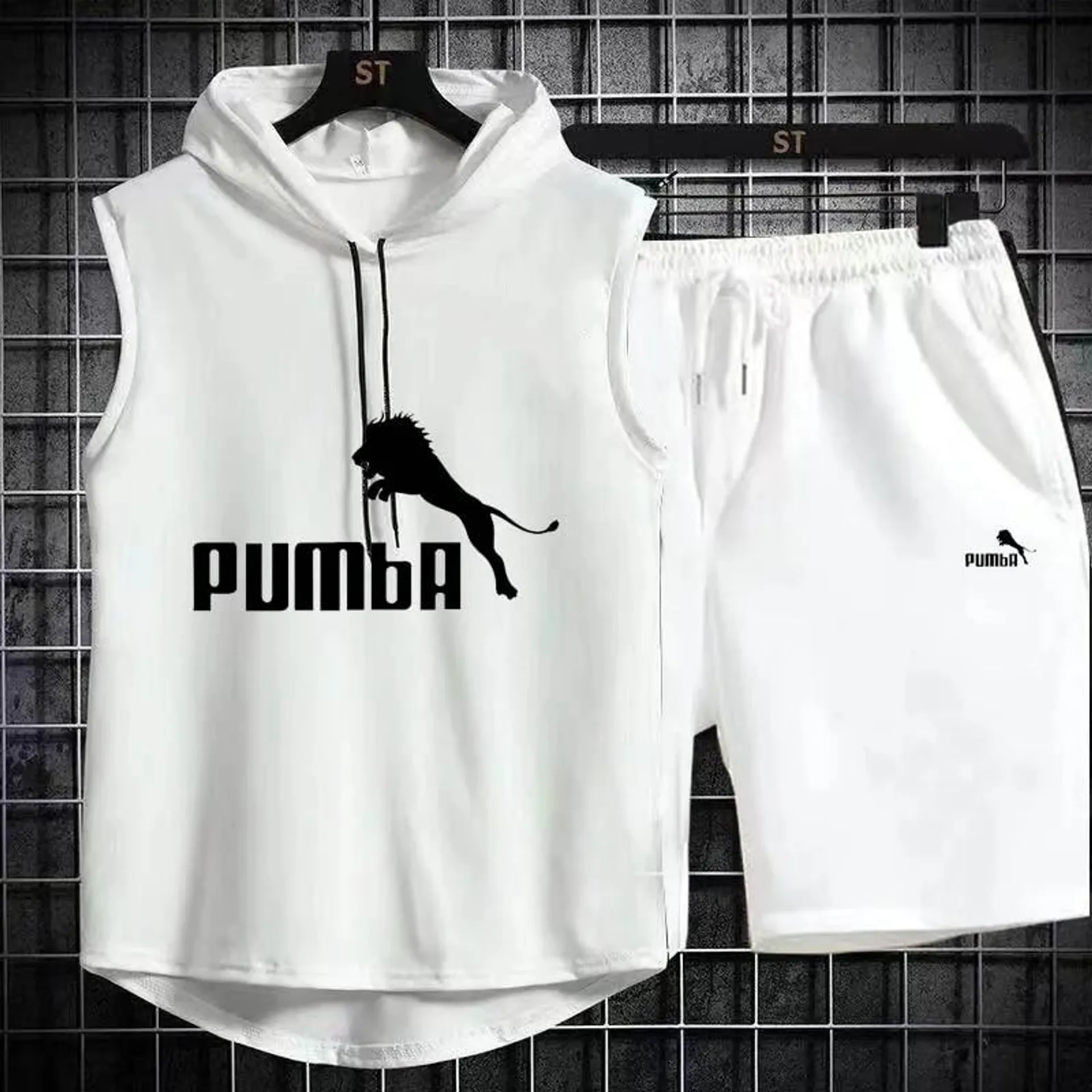 Brand Summer Men's Two Piece Set CasualT-Shirt and Shorts Set Mens Sports Suit Fashion Short Sleeve Tracksuit Hooded T-shirt
