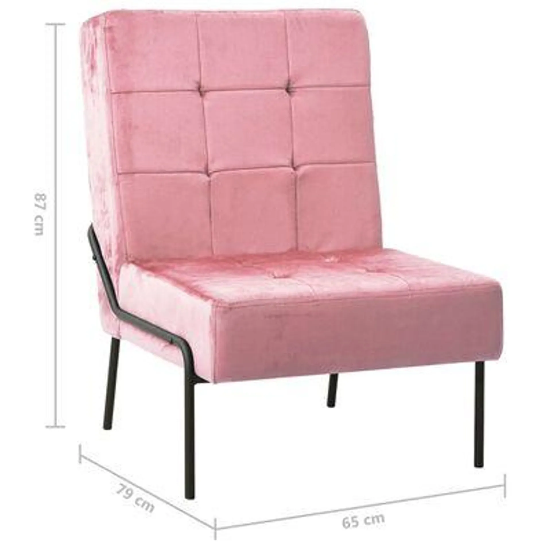 vidaXL Cadeira de descanso 65x79x87 cm veludo rosa