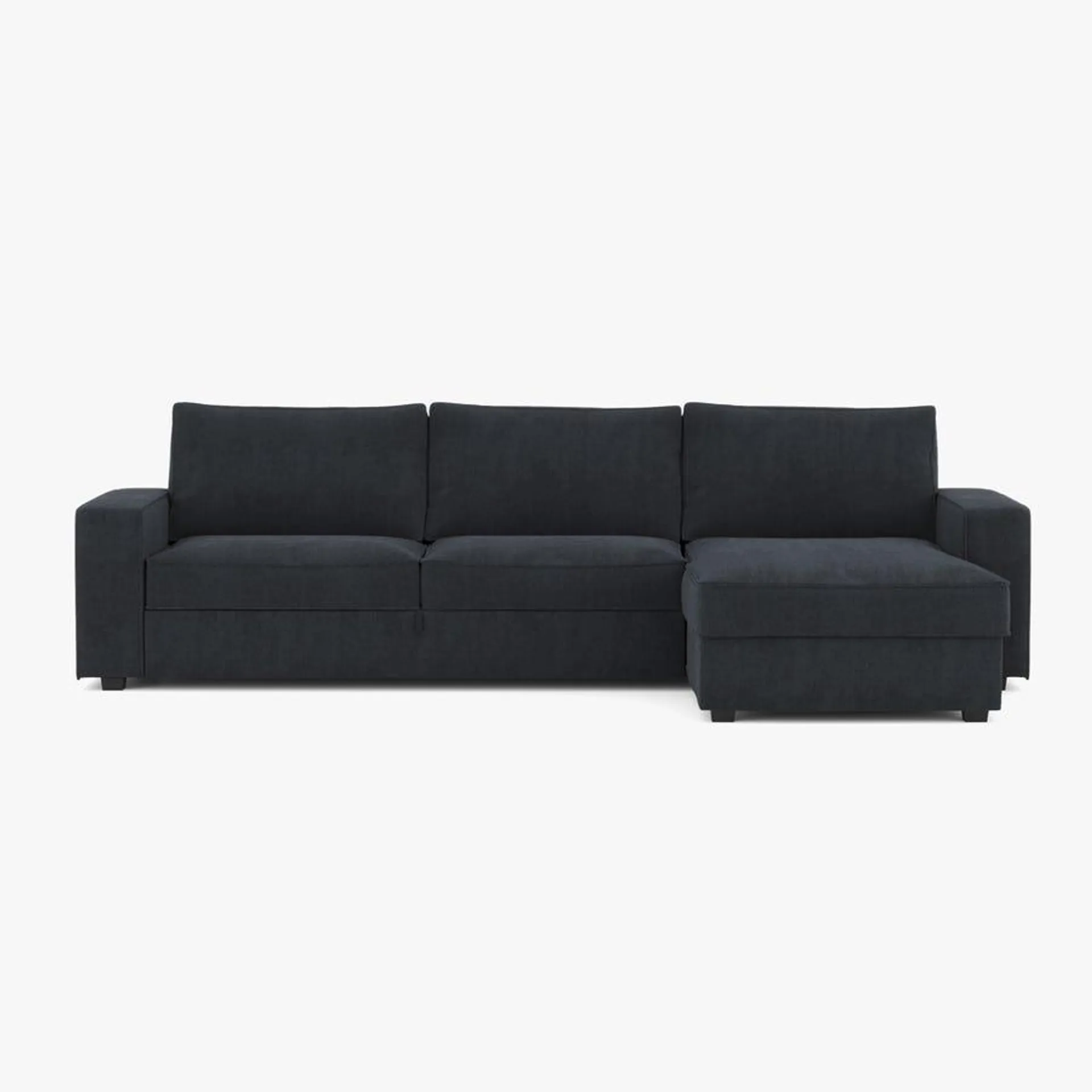 Sofá com chaise longue preto STEWART