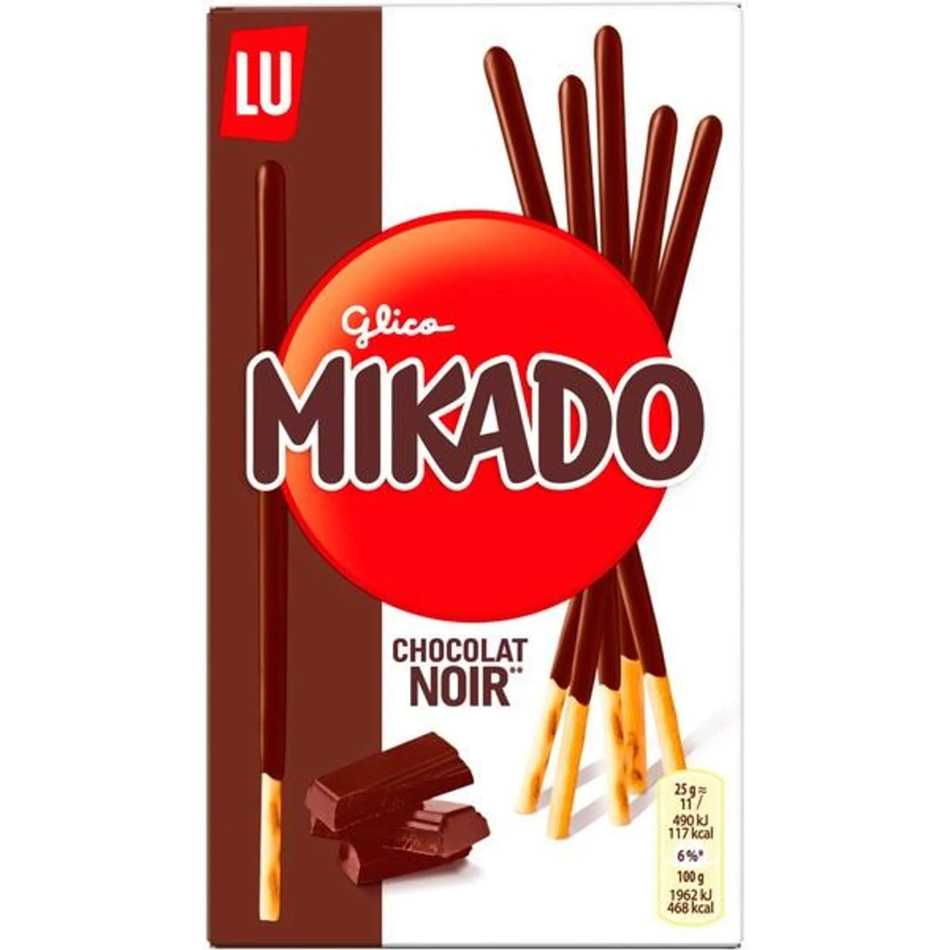 Mikado Chocolate Negro embalagem 75 g Lu
