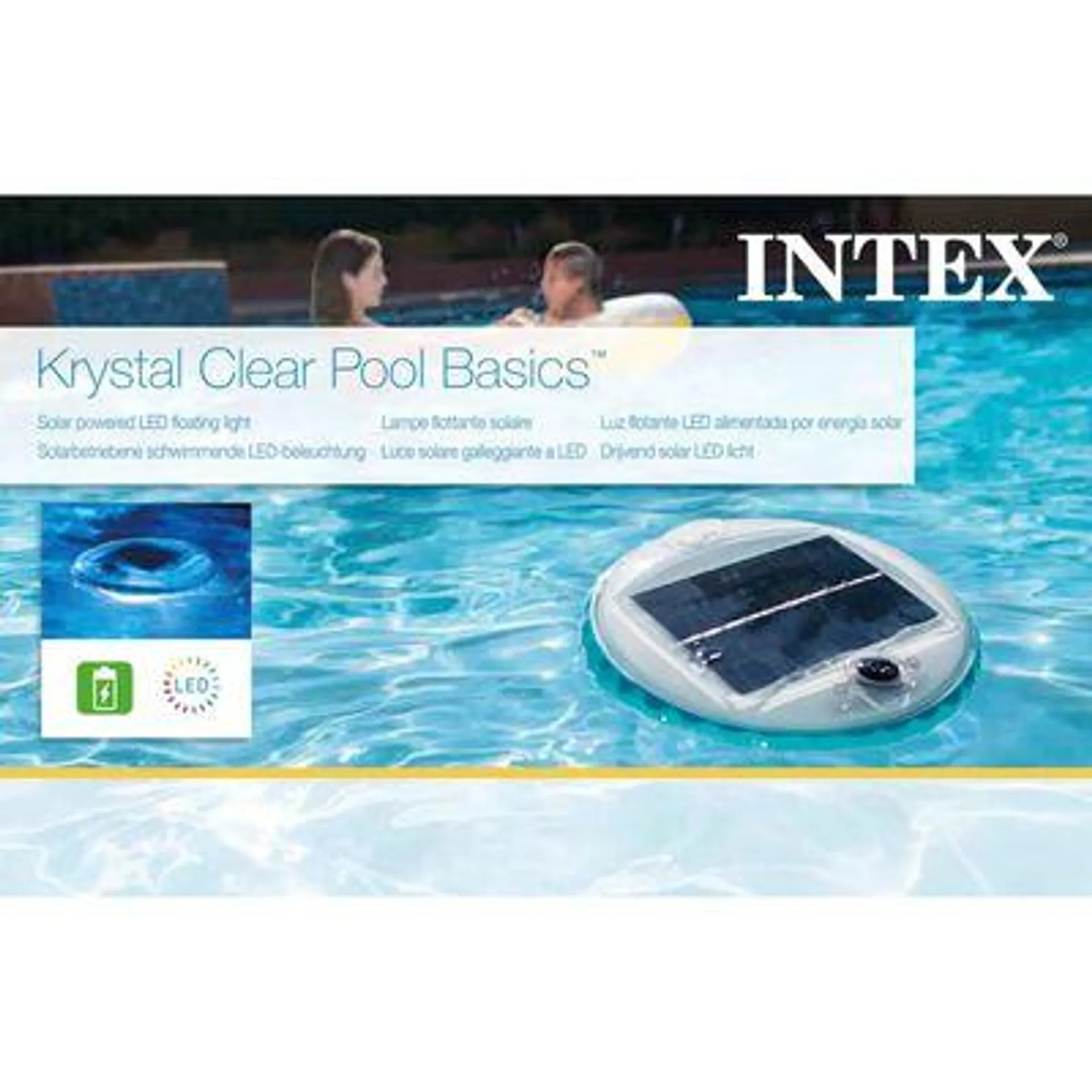 Intex Lâmpada LED flutuante de piscina alimentada a luz solar