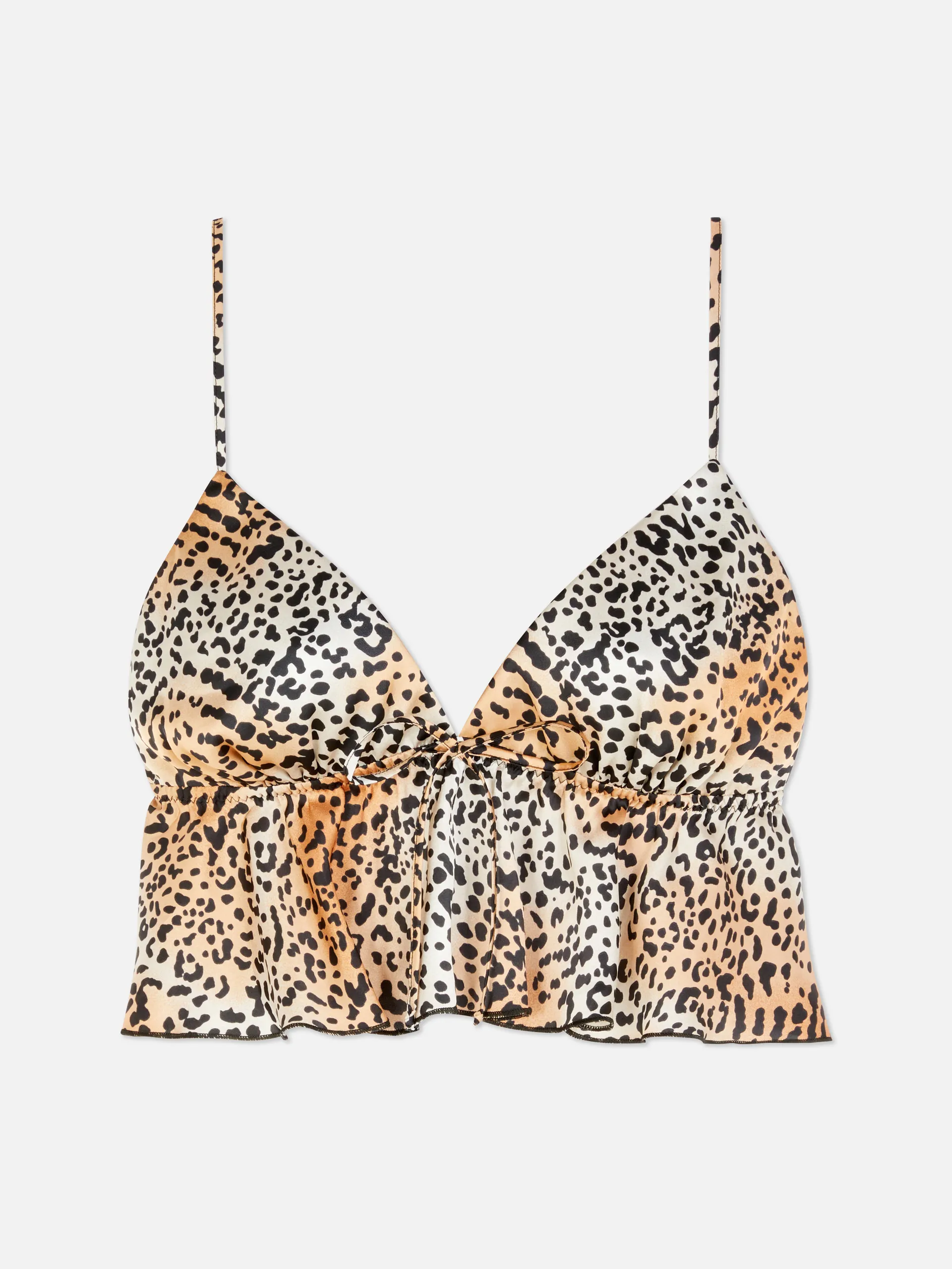 Sutiã bralette cetim estampado leopardo