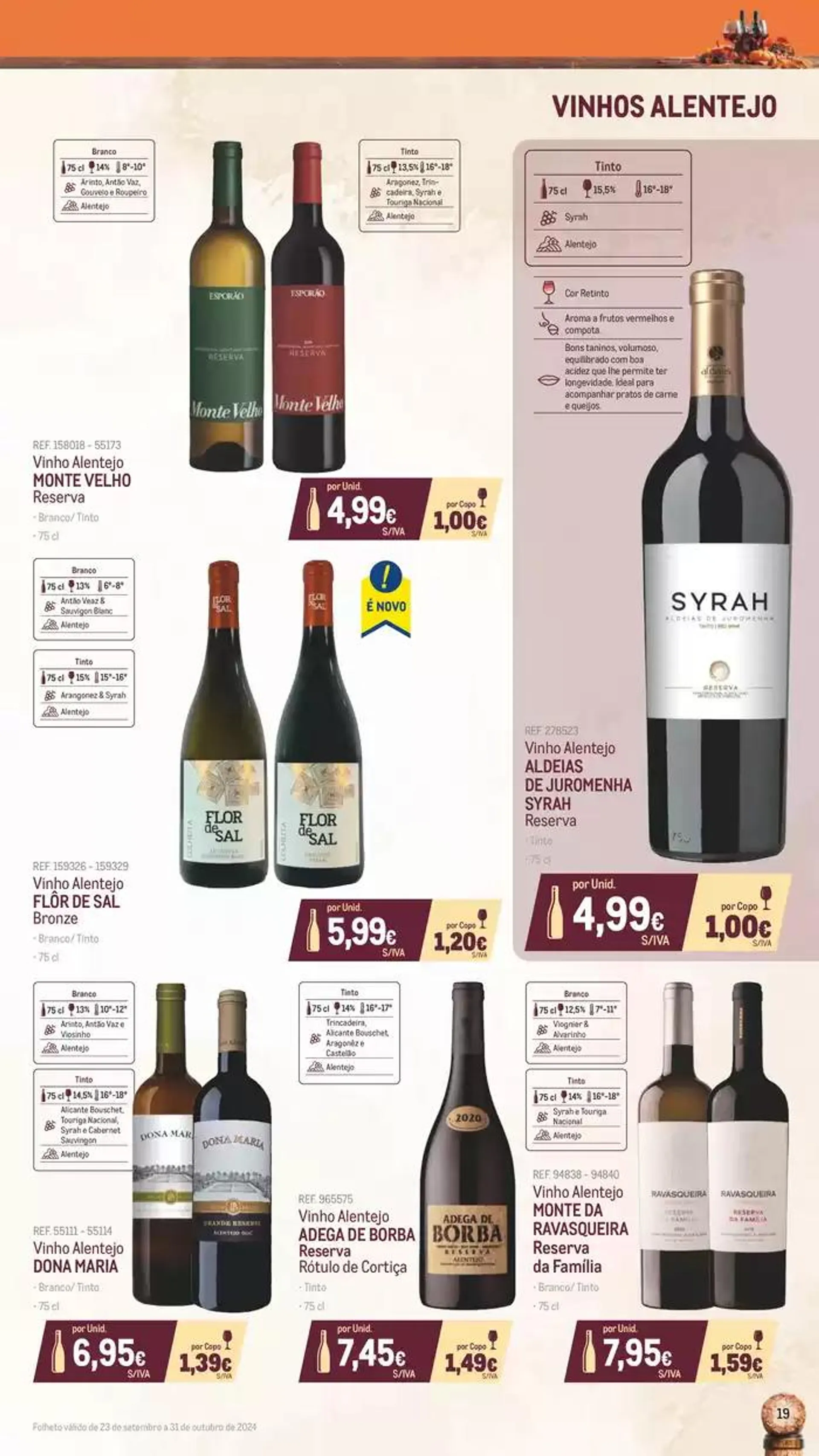 Folheto Catálogo de Vinhos, Queijos e Enchidos de 8 de outubro até 31 de outubro 2024 - Pagina 19