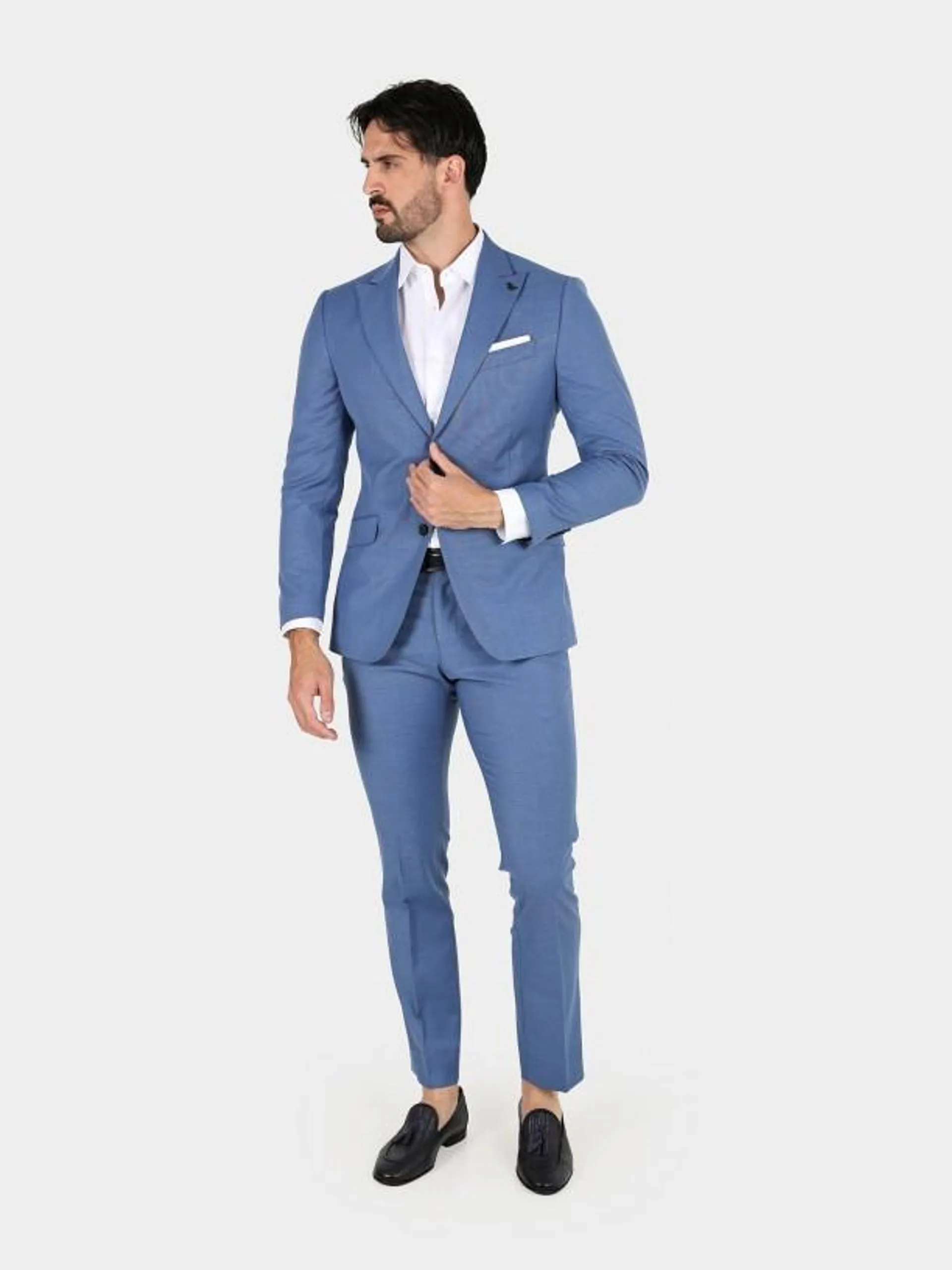 Fato de micro estrutura slim fit