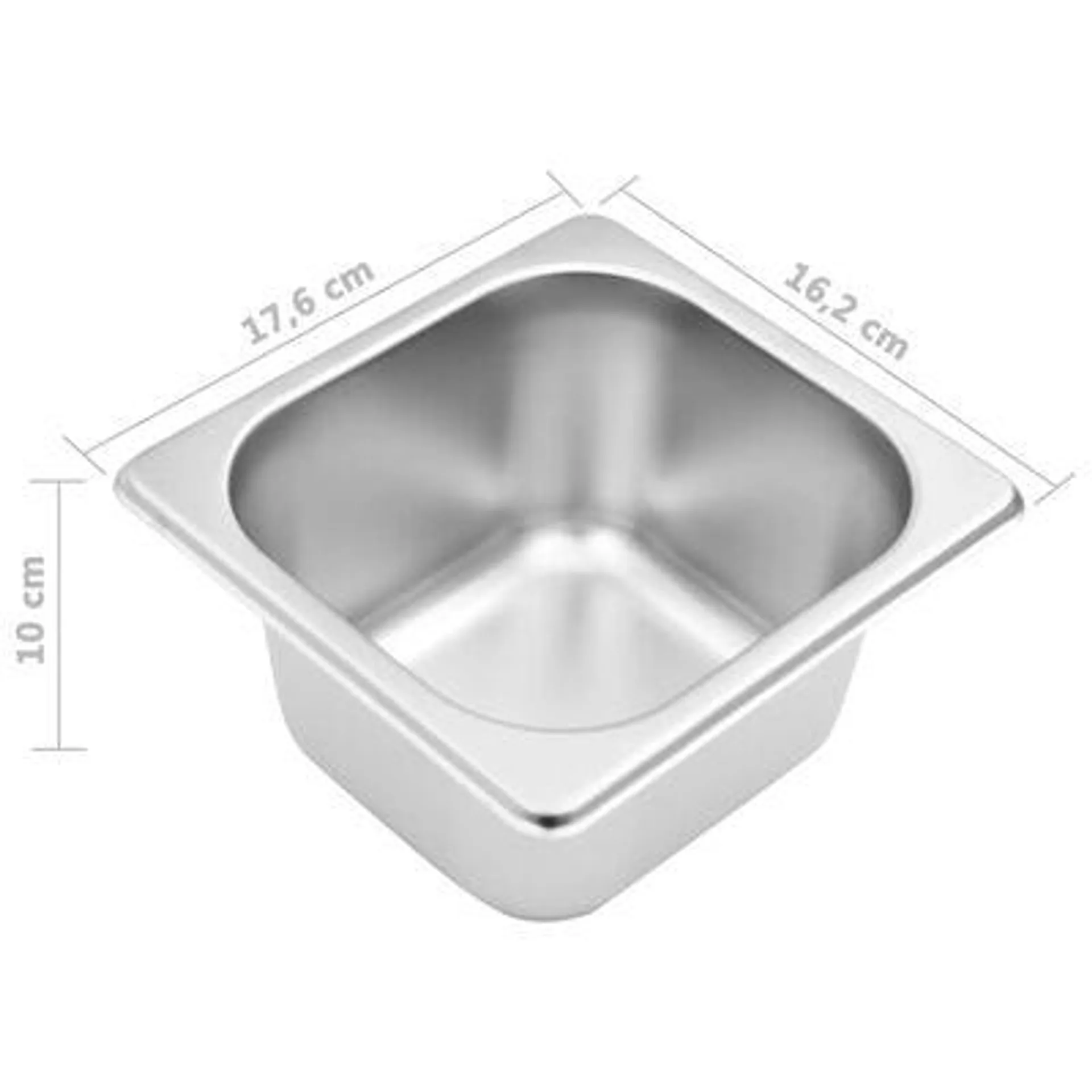 vidaXL Suporte gastronorm c/ 3 recipientes GN 1/6 aço inoxidável