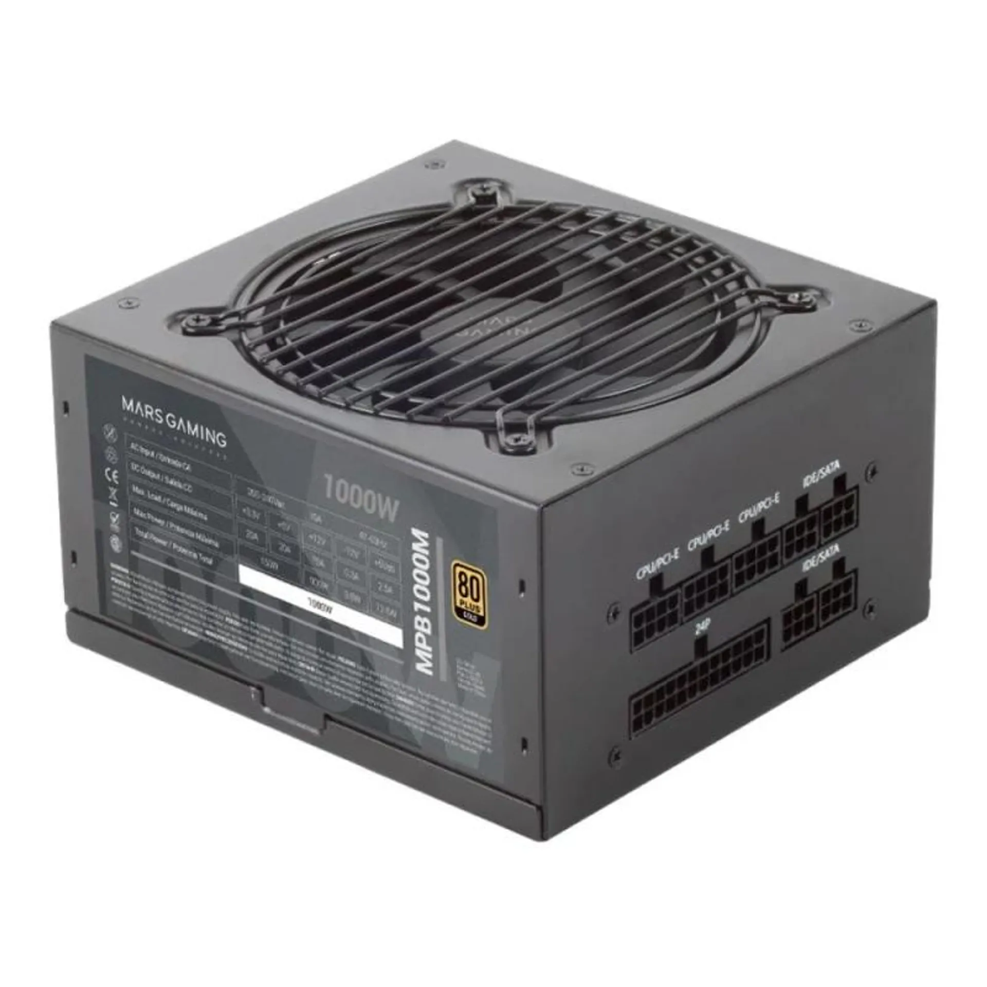 Fonte de Alimentação Mars Gaming 1000W MPB Full Modular 80+ Gold Preta