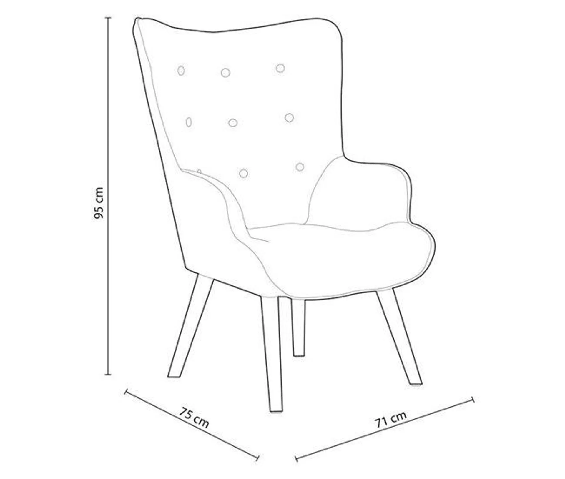 Cadeirão Voss cinzento-escuro 95xx75 cm