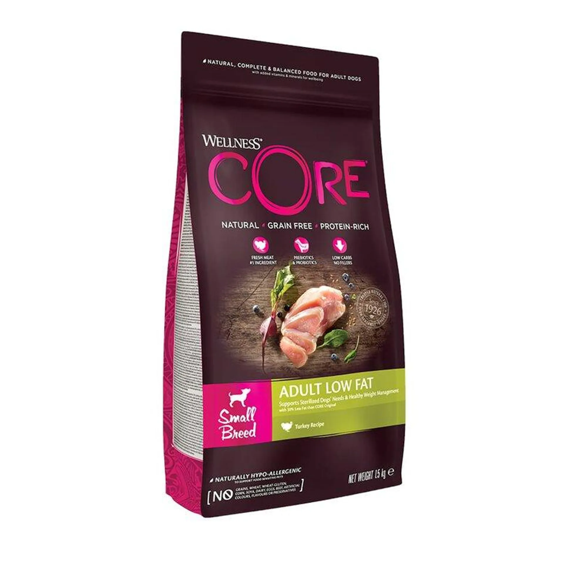 Wellness Core Adult Small Healthy Peru ração para cães