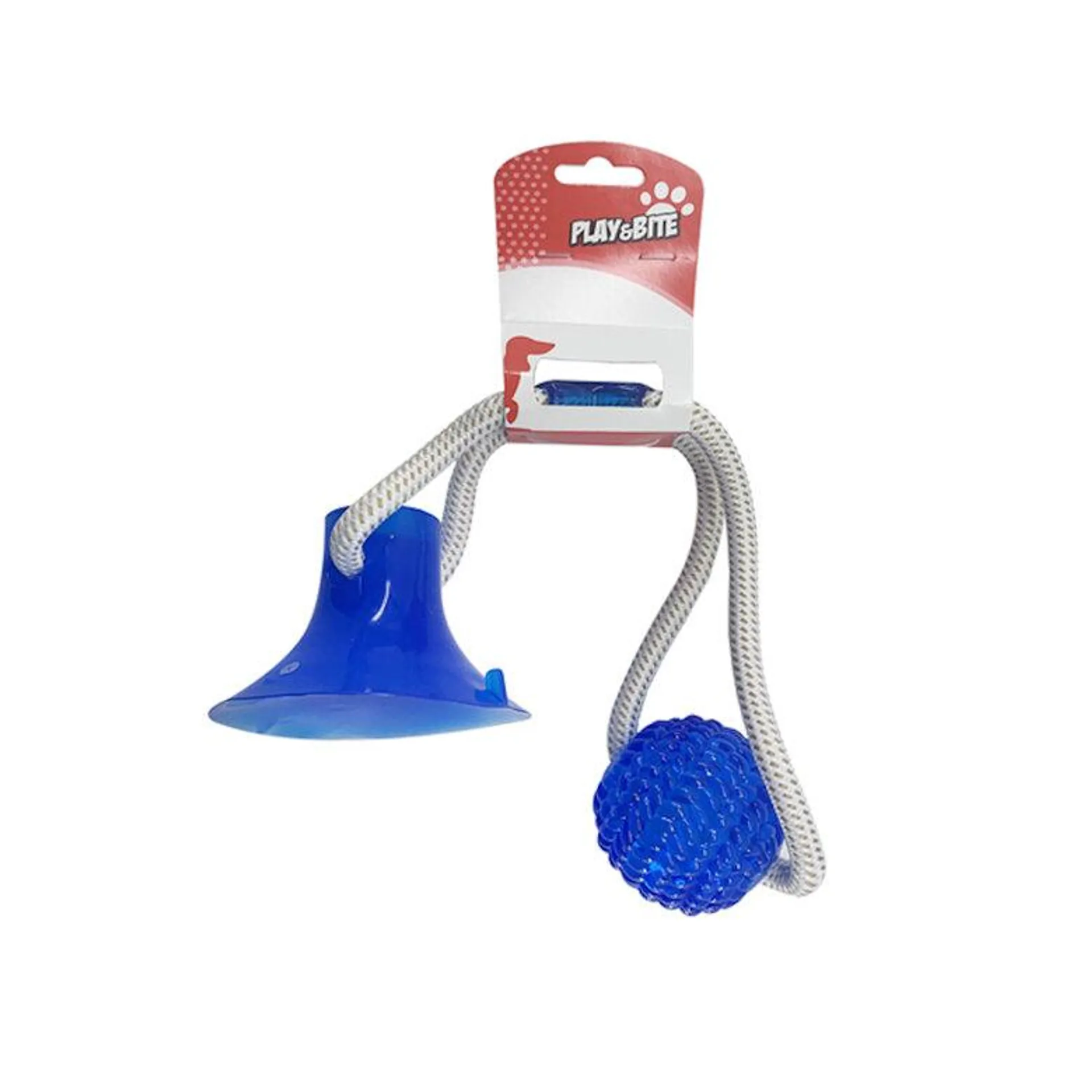 Play&Bite Solution Bola Azul com Corda para cães