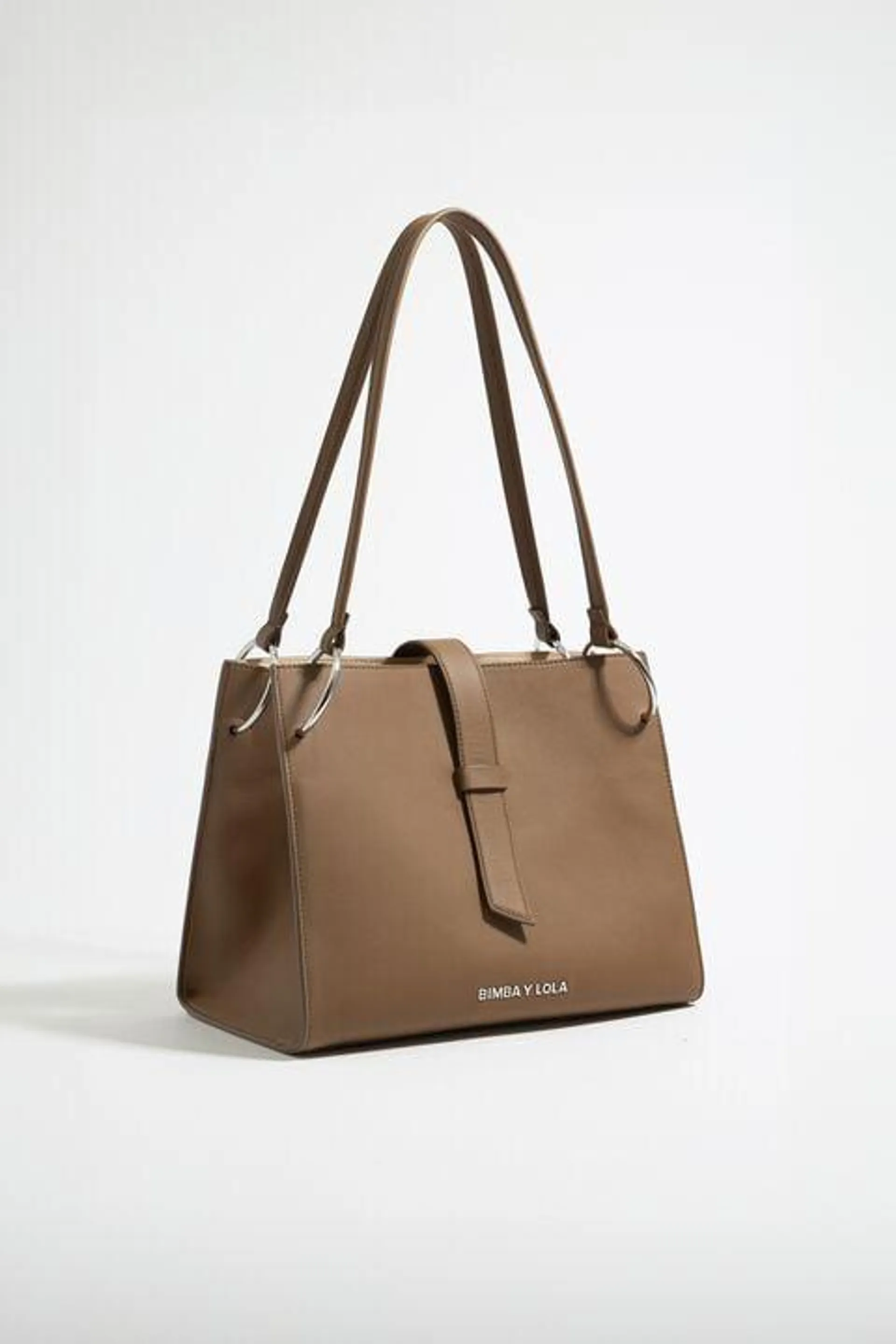 Mala shopper grande pele taupe-escuro