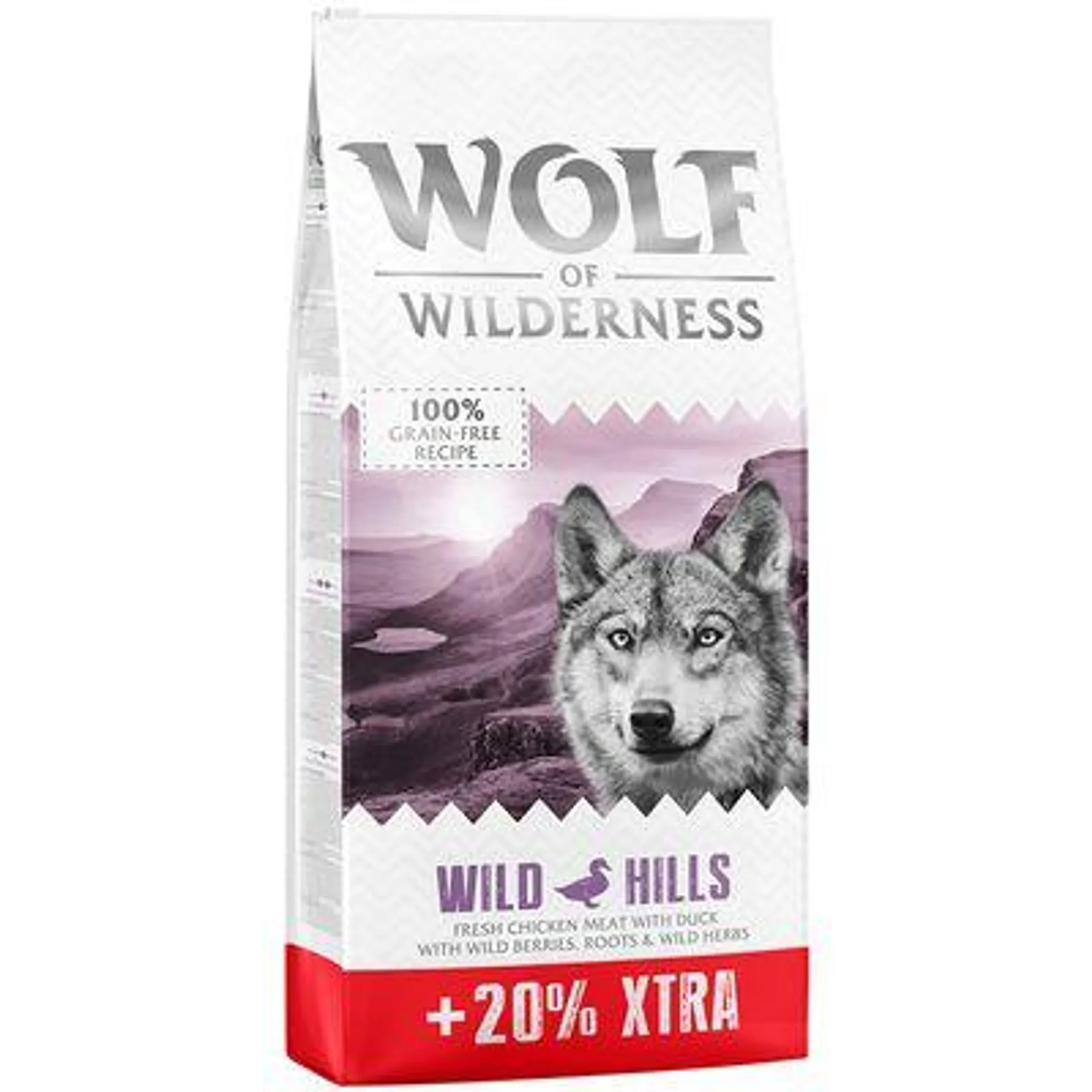 Wolf of Wilderness 14,4 kg ração em promoção: 12 kg + 2,4 kg grátis!