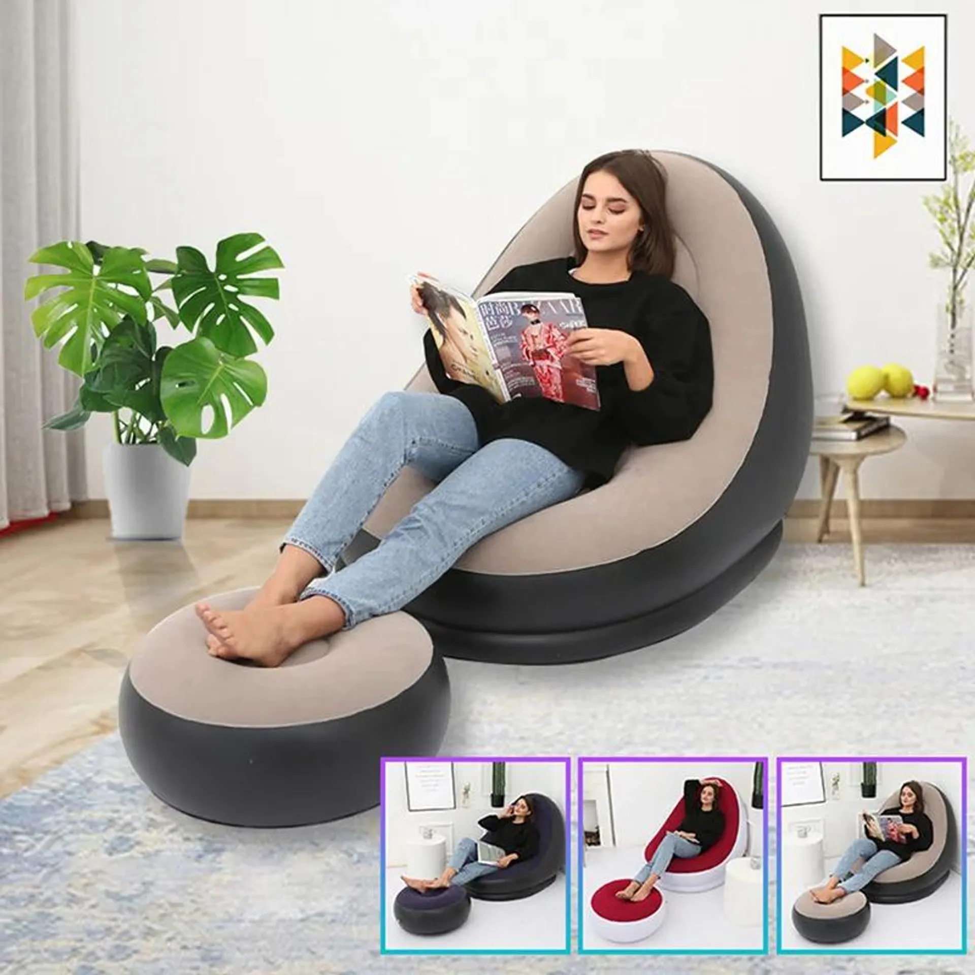 Portable Folding Inflatable Sofa Lazy BeanBag Sofas Chair Lounger Bean Bag Pouf Puff Couch Tatami Living Room