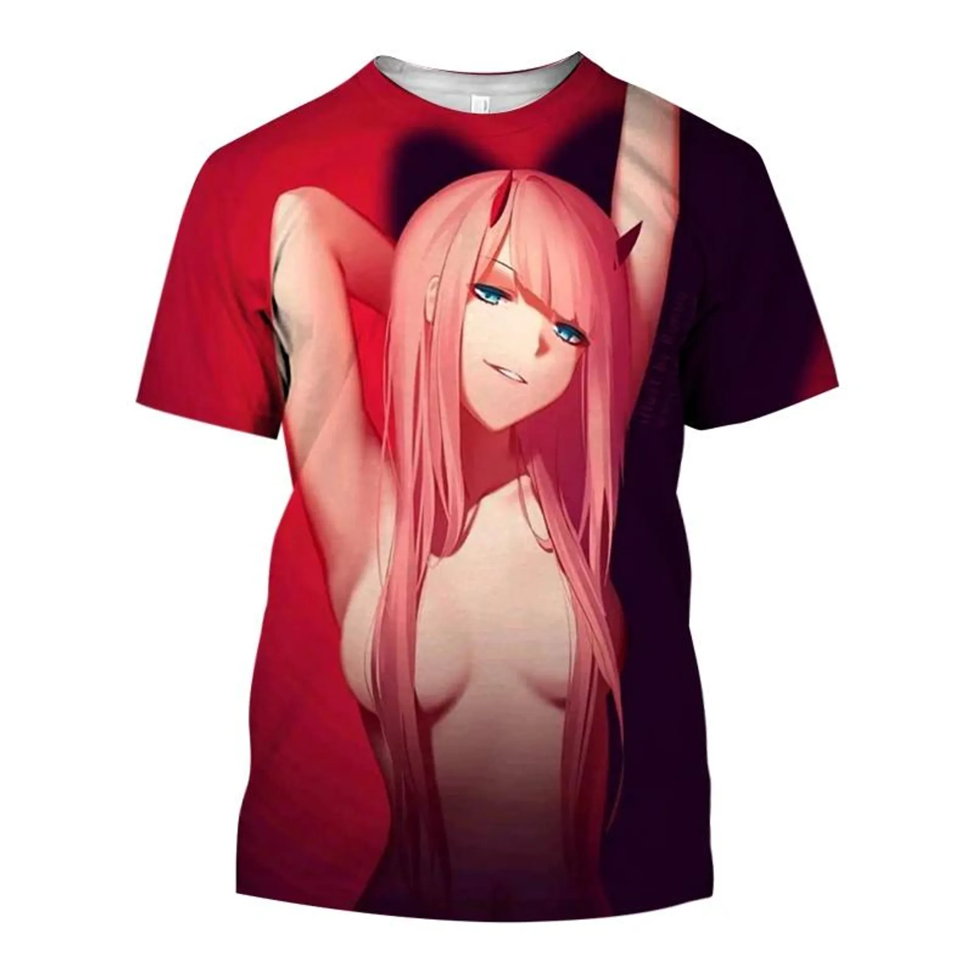 2023 New Summer Popular Menswear Anime Darling In The Franxx Sexy Girl 3D Men T-shirt Fashion Casual women Short Sleeve Top Boy