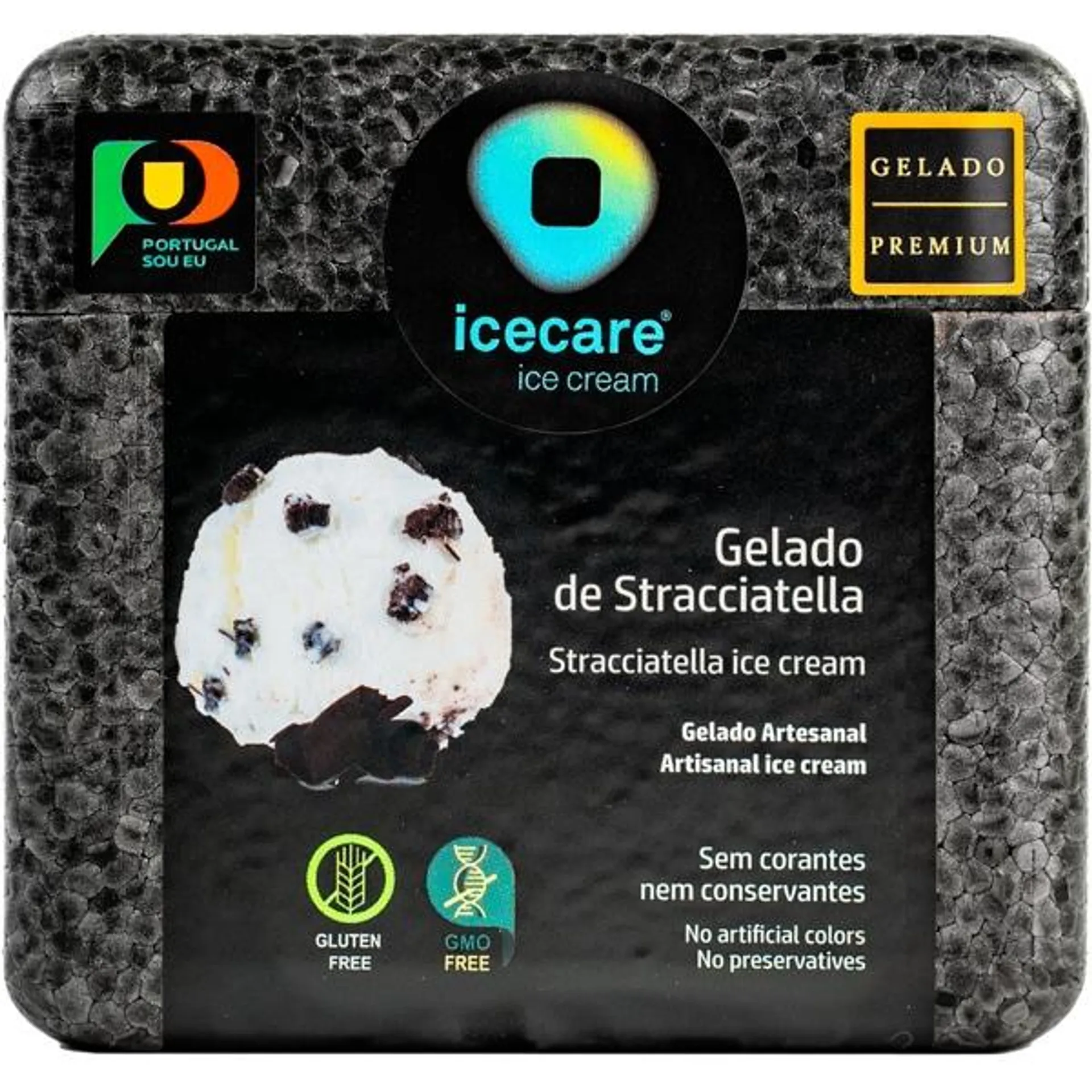 Gelado Artesanal Stracciatella embalagem 500 ml Icecare