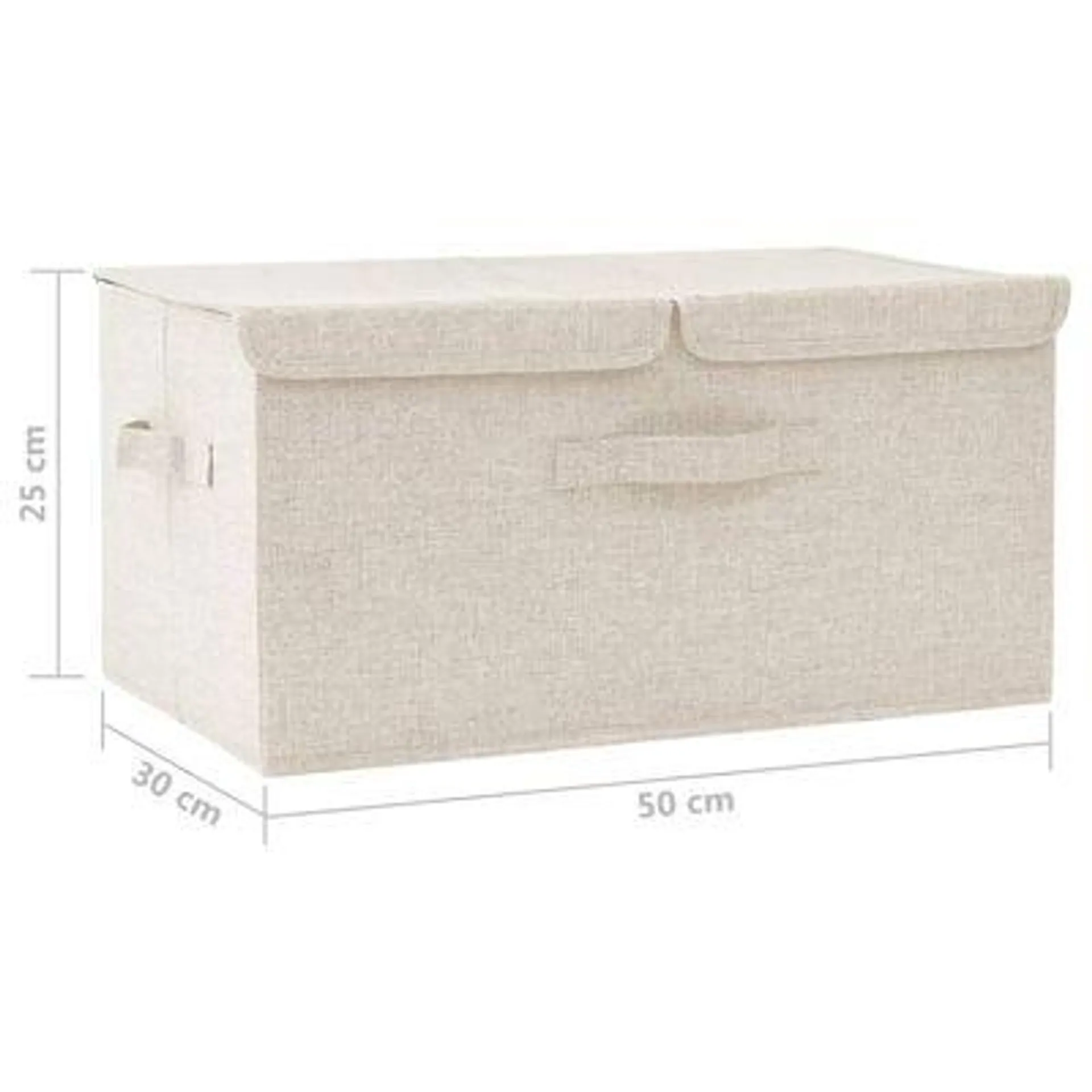 vidaXL Caixa de arrumação 50x30x25 cm tecido cor creme