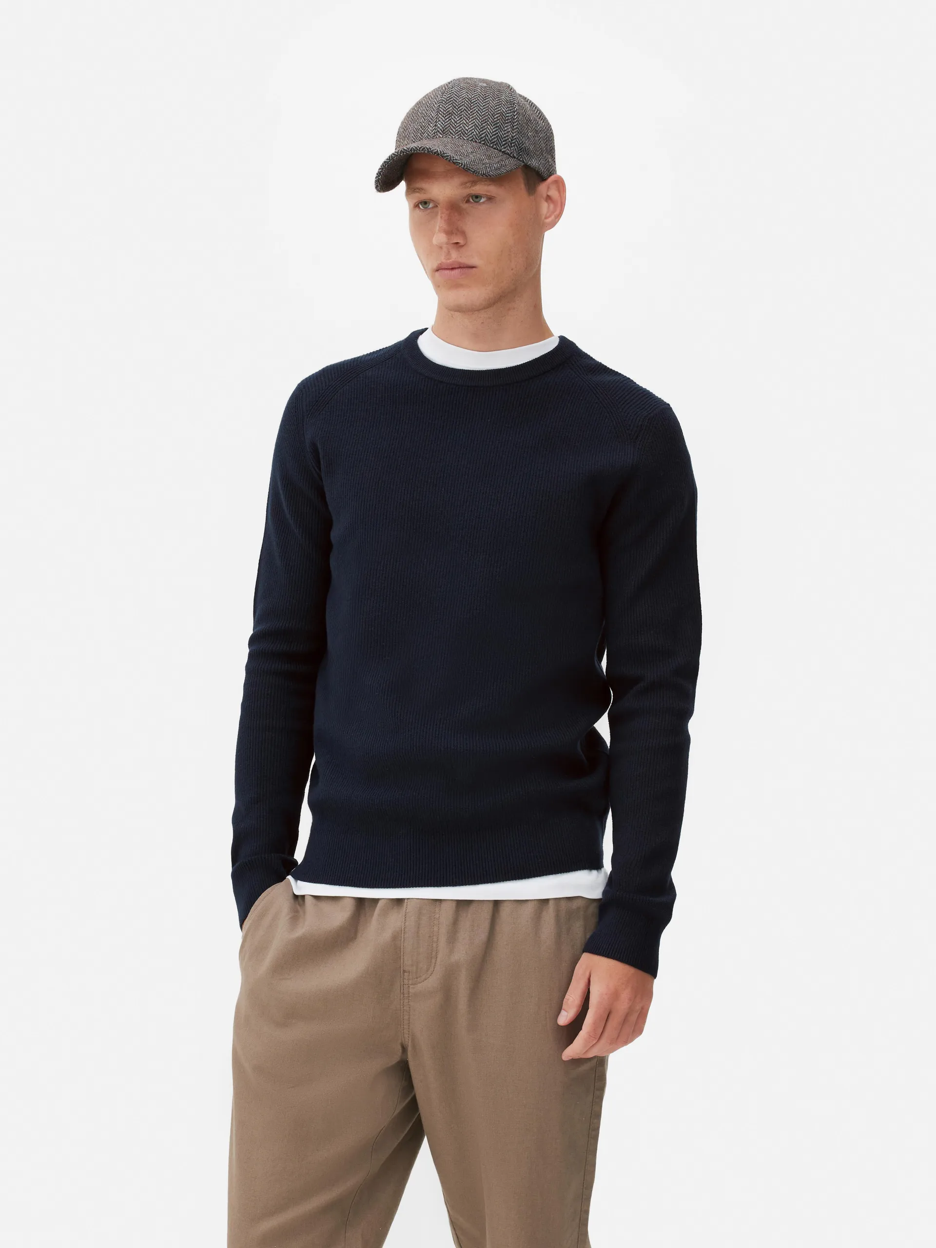 Ribbed Crew Neck Sweater