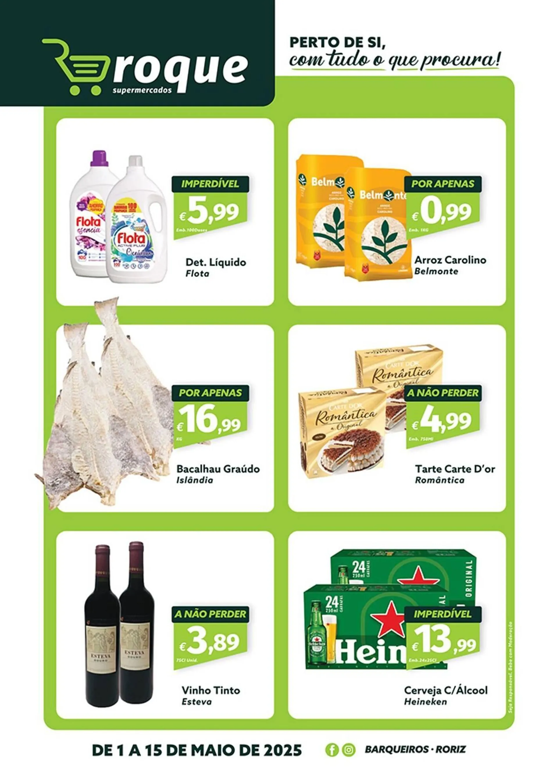Folheto Folheto Roque Supermercados de 1 de maio até 15 de maio 2025 - Pagina 1