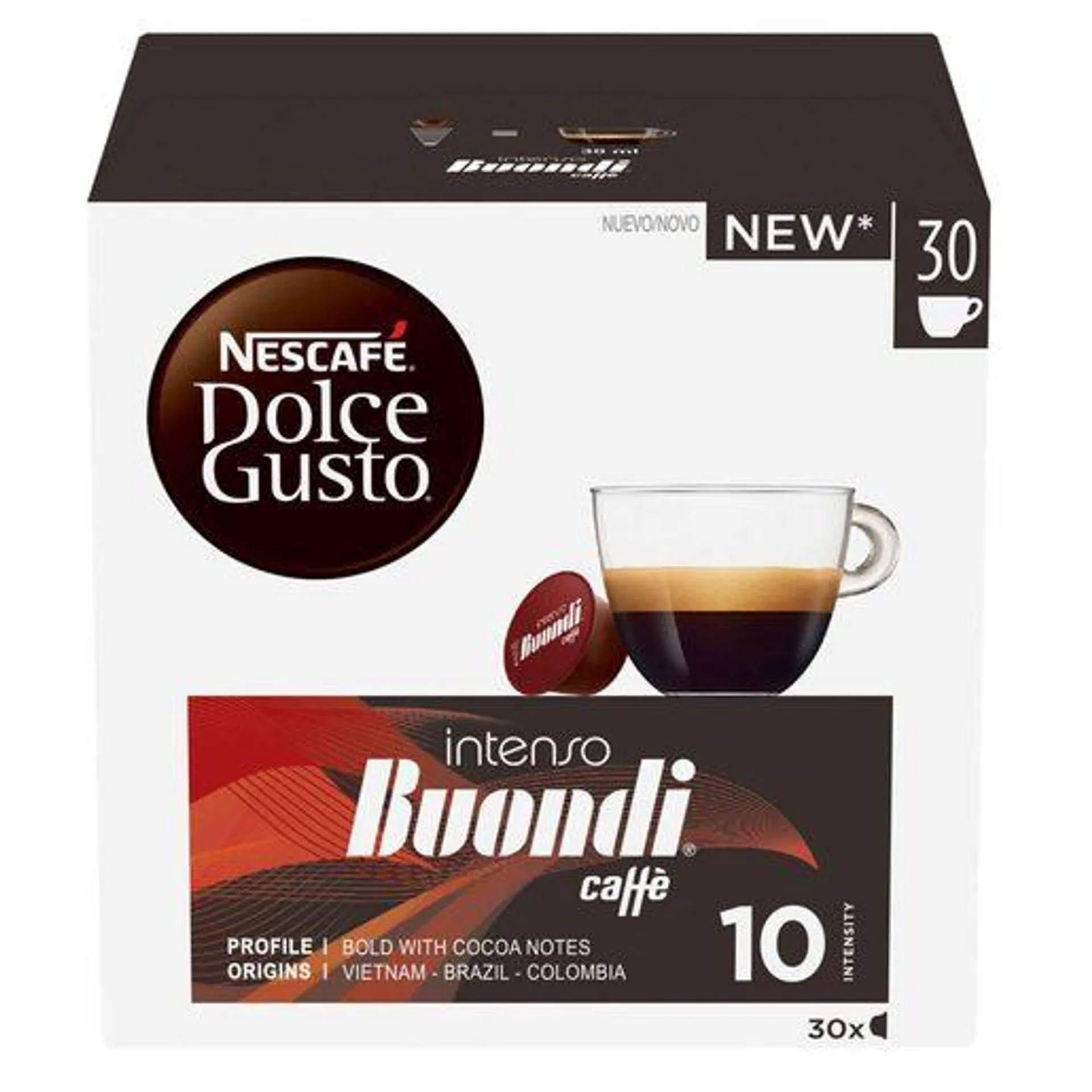 DOLCE GUSTO Cápsulas de Café Buondi Intenso (Intensidade 10) 30 un