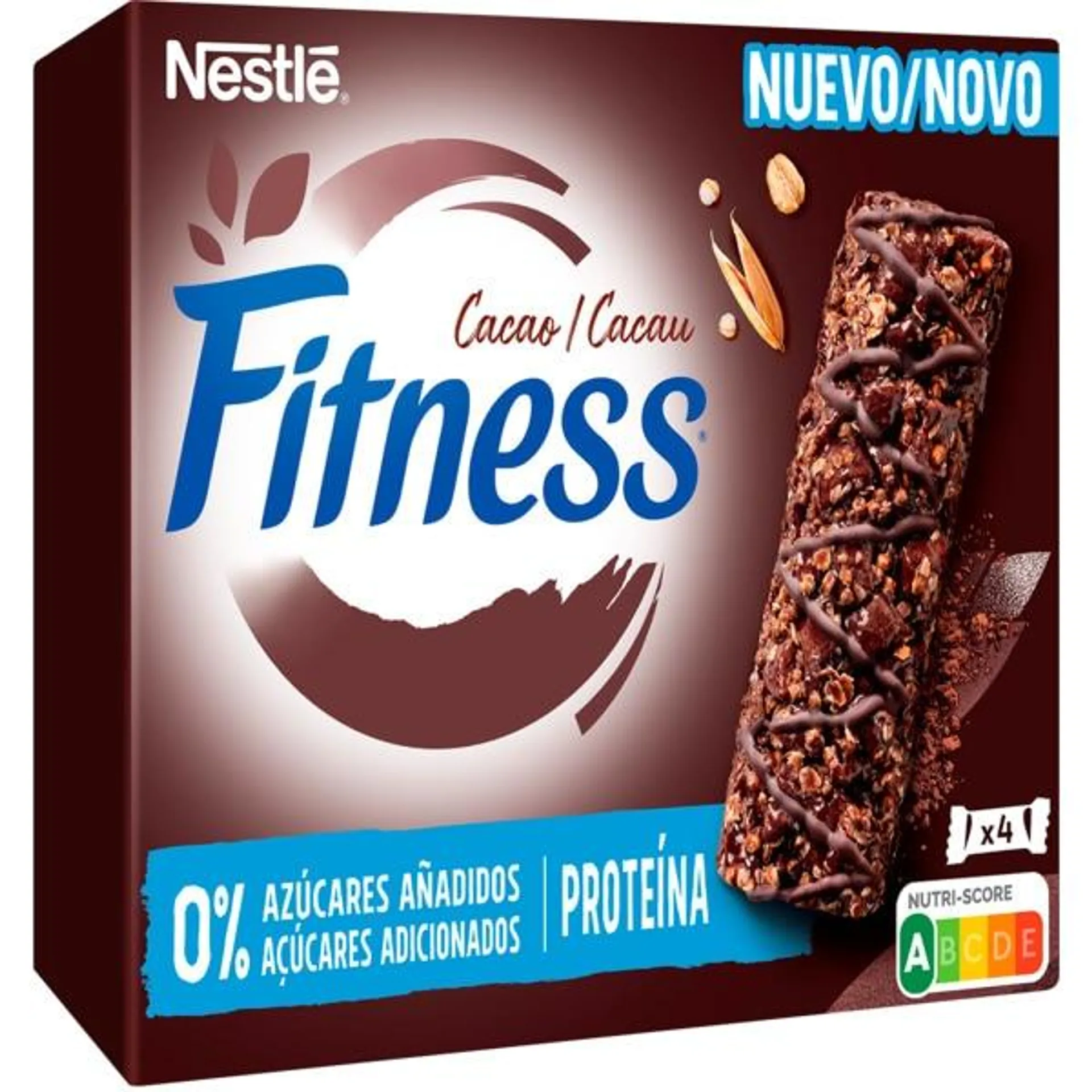 Barras de Cereais Protein Fitness 0% Cacau Pack 4 unidades embalagem 20 g Nestlé