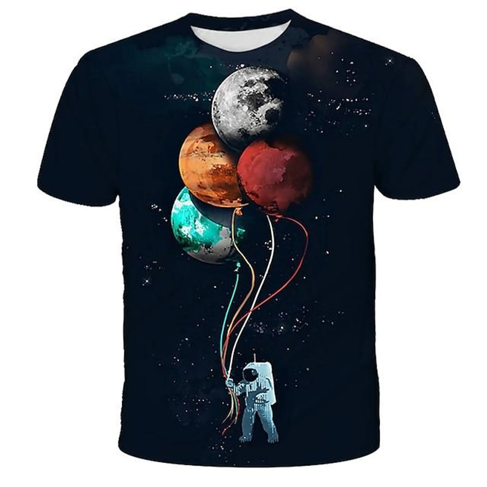 Jongens 3D Astronaut T-shirt Korte mouw 3D-afdrukken Zomer Lente Actief Sport Modieus Polyester Kinderen 3-12 jaar Buiten Dagelijks Voor Binnen Normale pasvorm