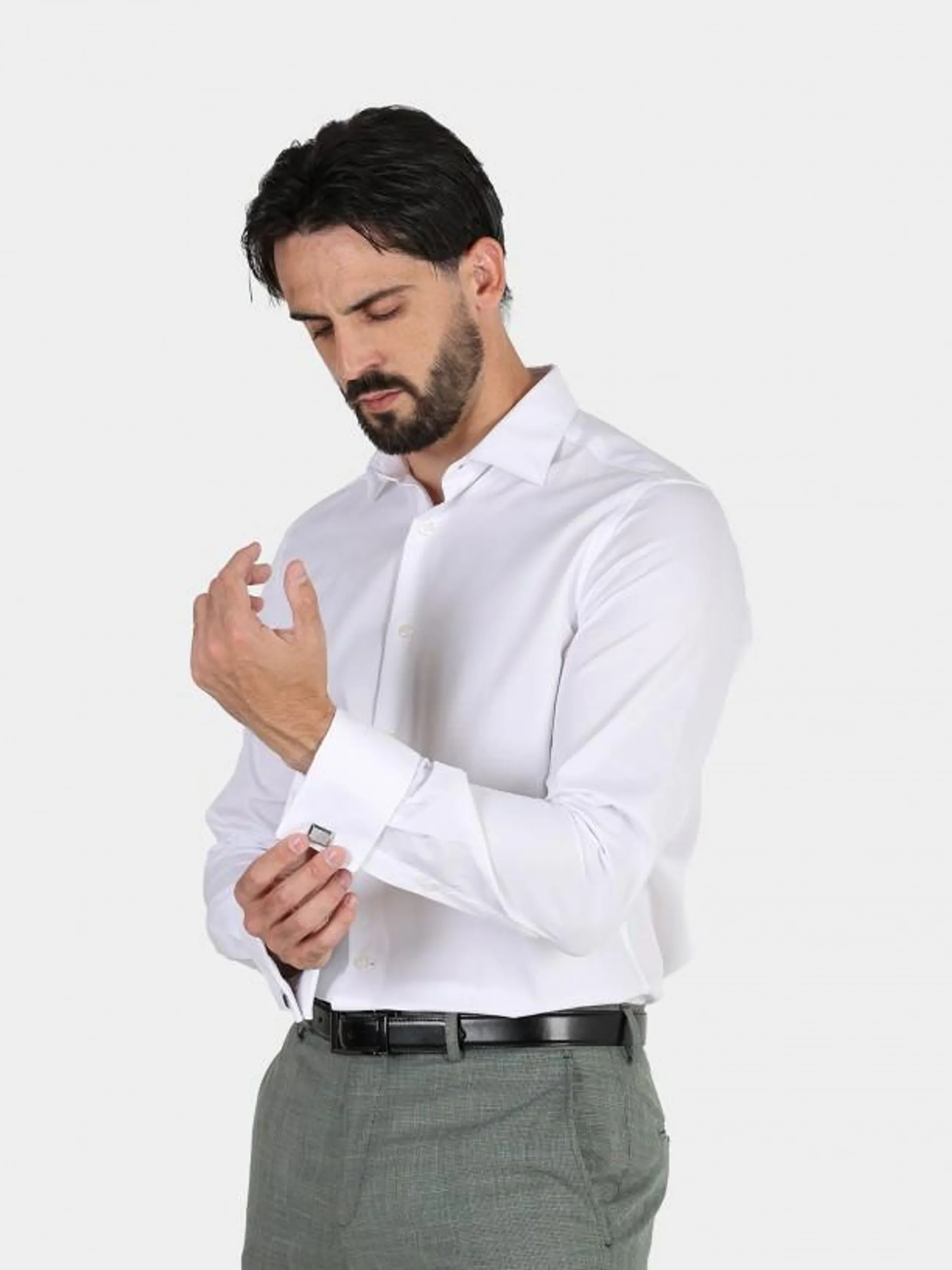 Camisa clássica regular fit para botão de punho