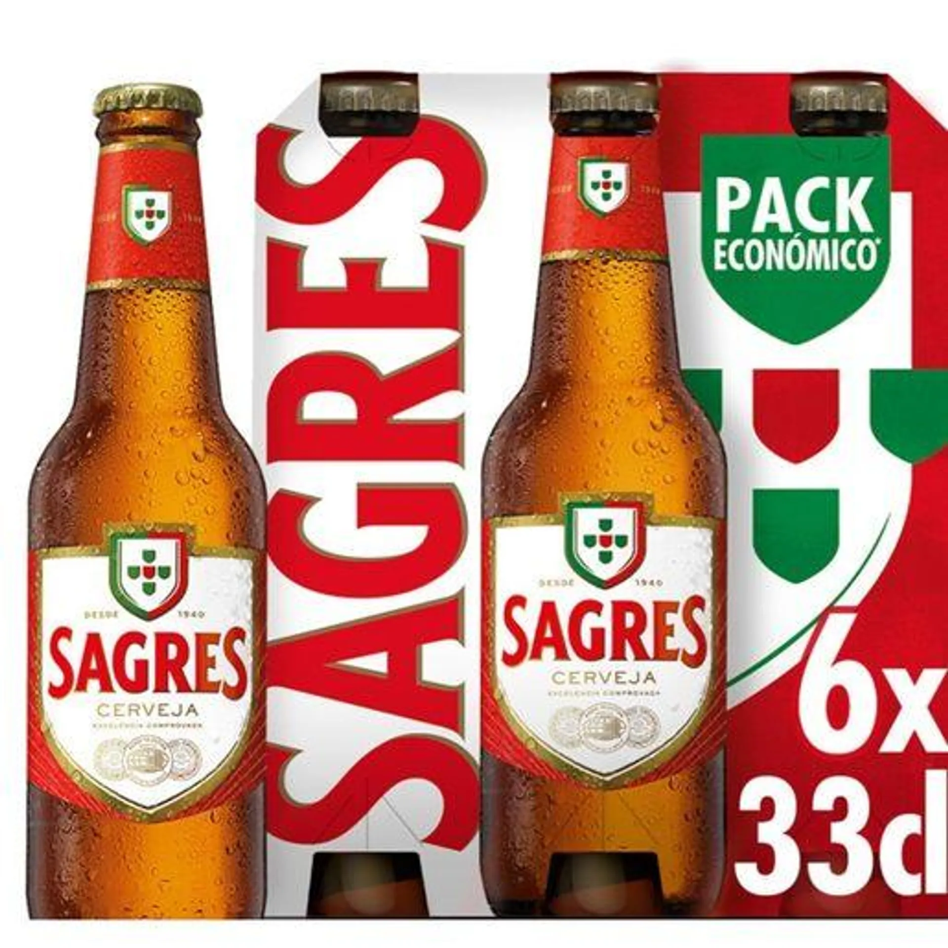 SAGRES Cerveja Com Álcool 6x330 ml