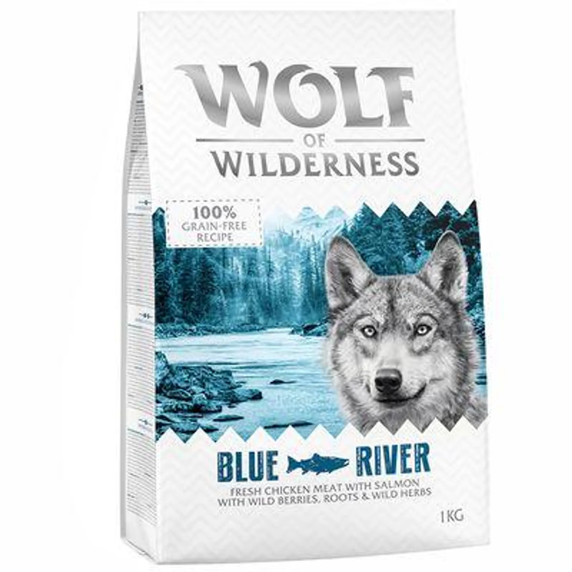 Wolf of Wilderness Adult Blue River com salmão - sem cereais