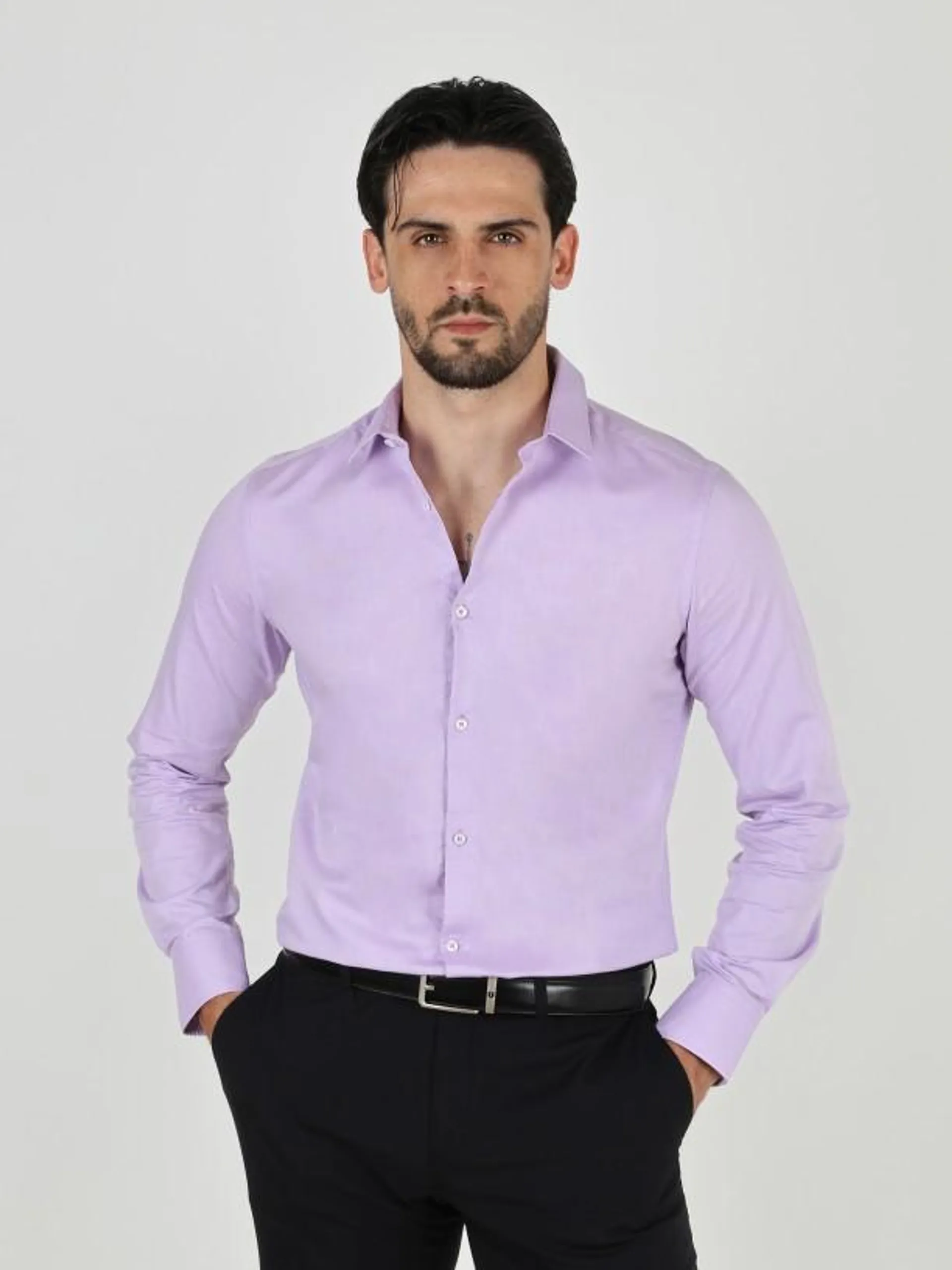 Camisa clássica lisa slim fit