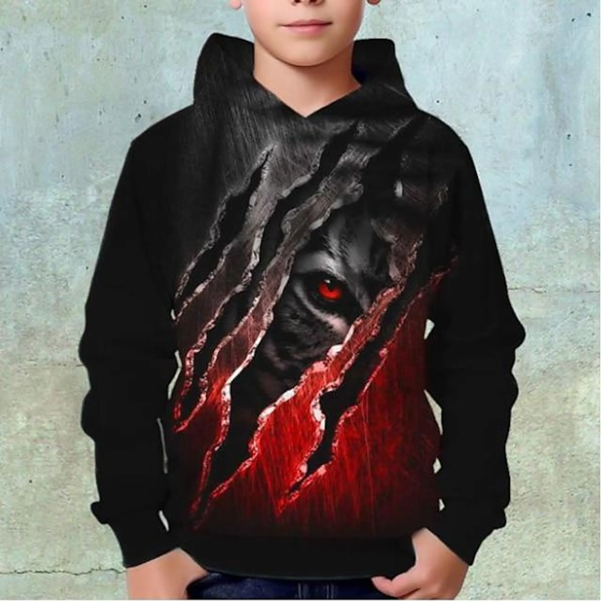 Jongens 3D dier Tijger Trui met capuchon Pullover Lange mouw 3D-afdrukken Herfst Winter Modieus Streetwear Stoer Polyester Kinderen 3-12 jaar Buiten Casual Dagelijks Normale pasvorm