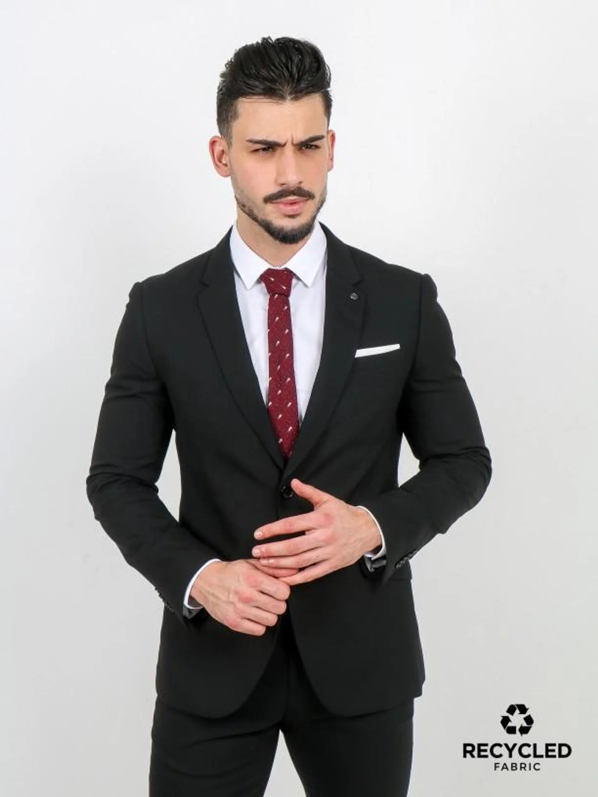 Blazer clássico slim fit recycled fabric