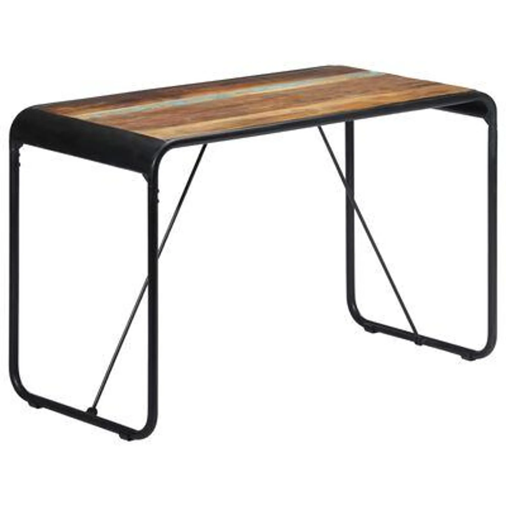 vidaXL Mesa de jantar 118x60x76 cm madeira maciça recuperada