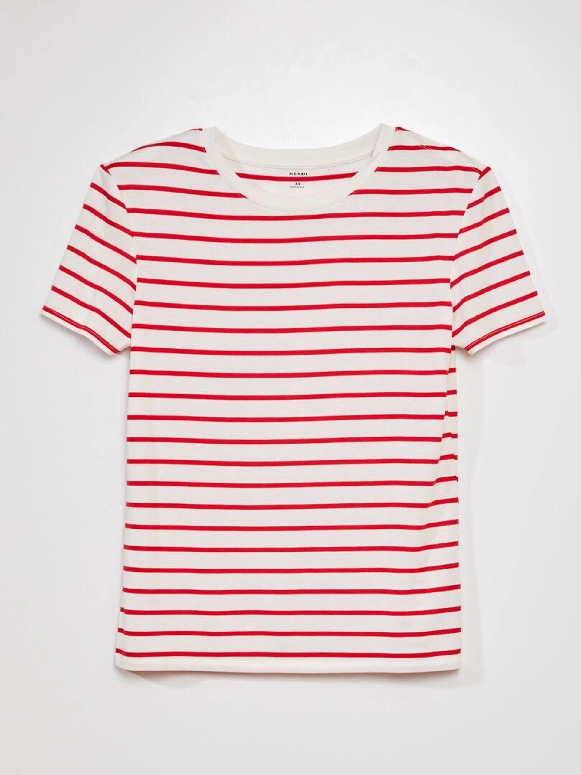 T-shirt a righe - So Easy - ROSSO