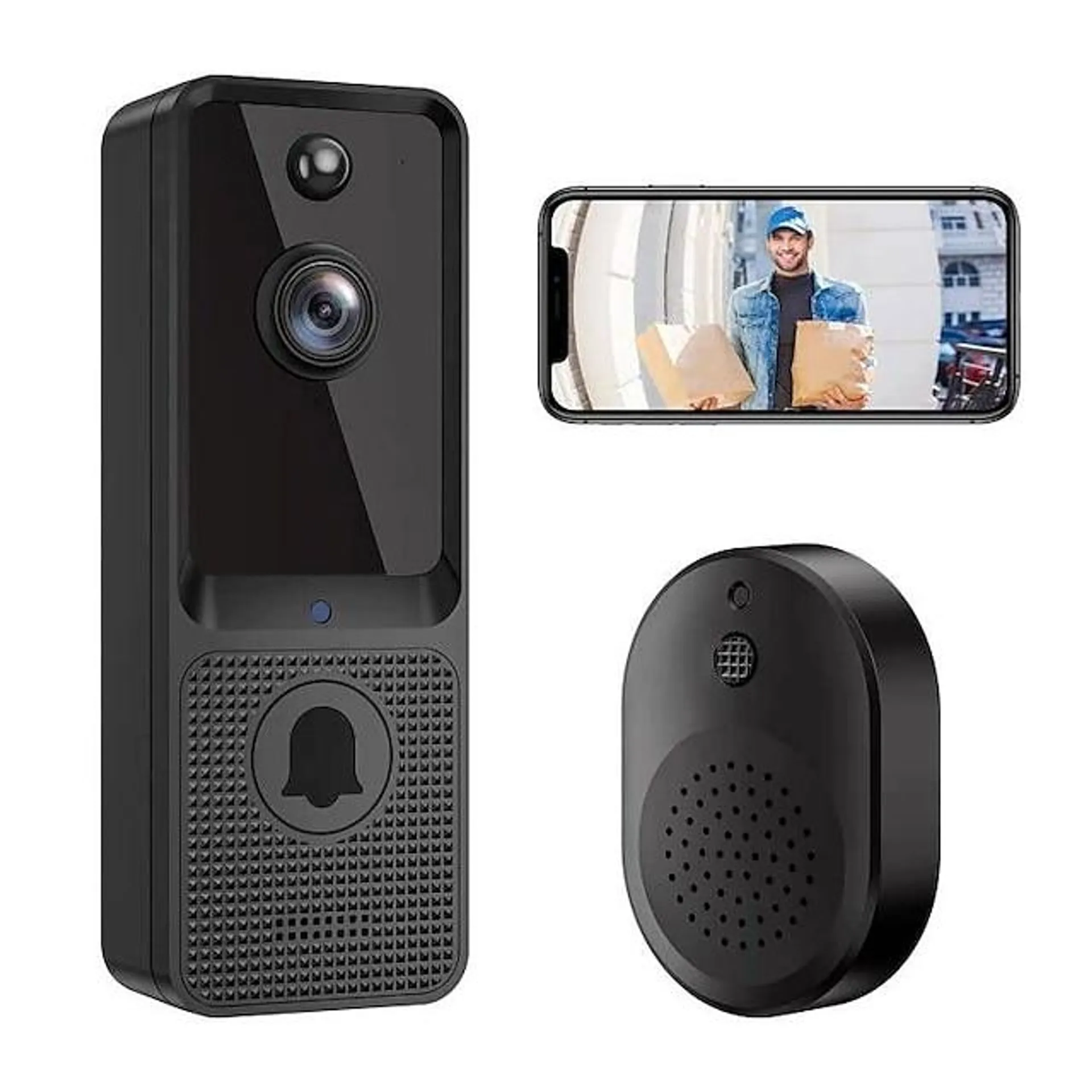 draadloze deurbel camera met bel slimme video deurbel camera met bewegingsdetector cloudopslag hd live beeld 2-weg audio nachtzicht 2.4g wifi voor ios & android