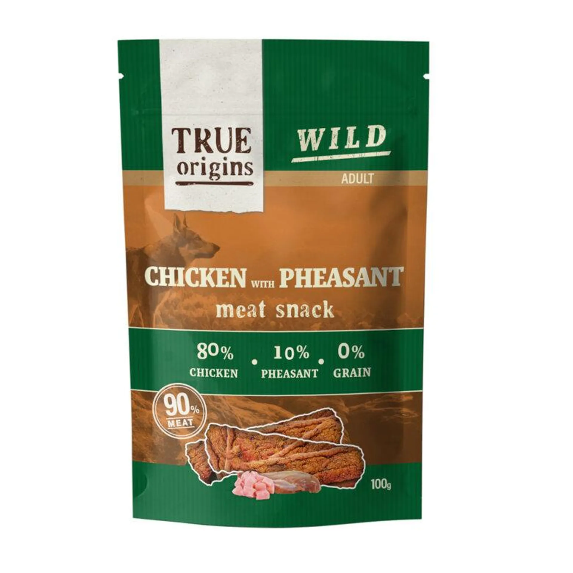 True Origins Tiras Wild Adult Frango e Faisão para cães