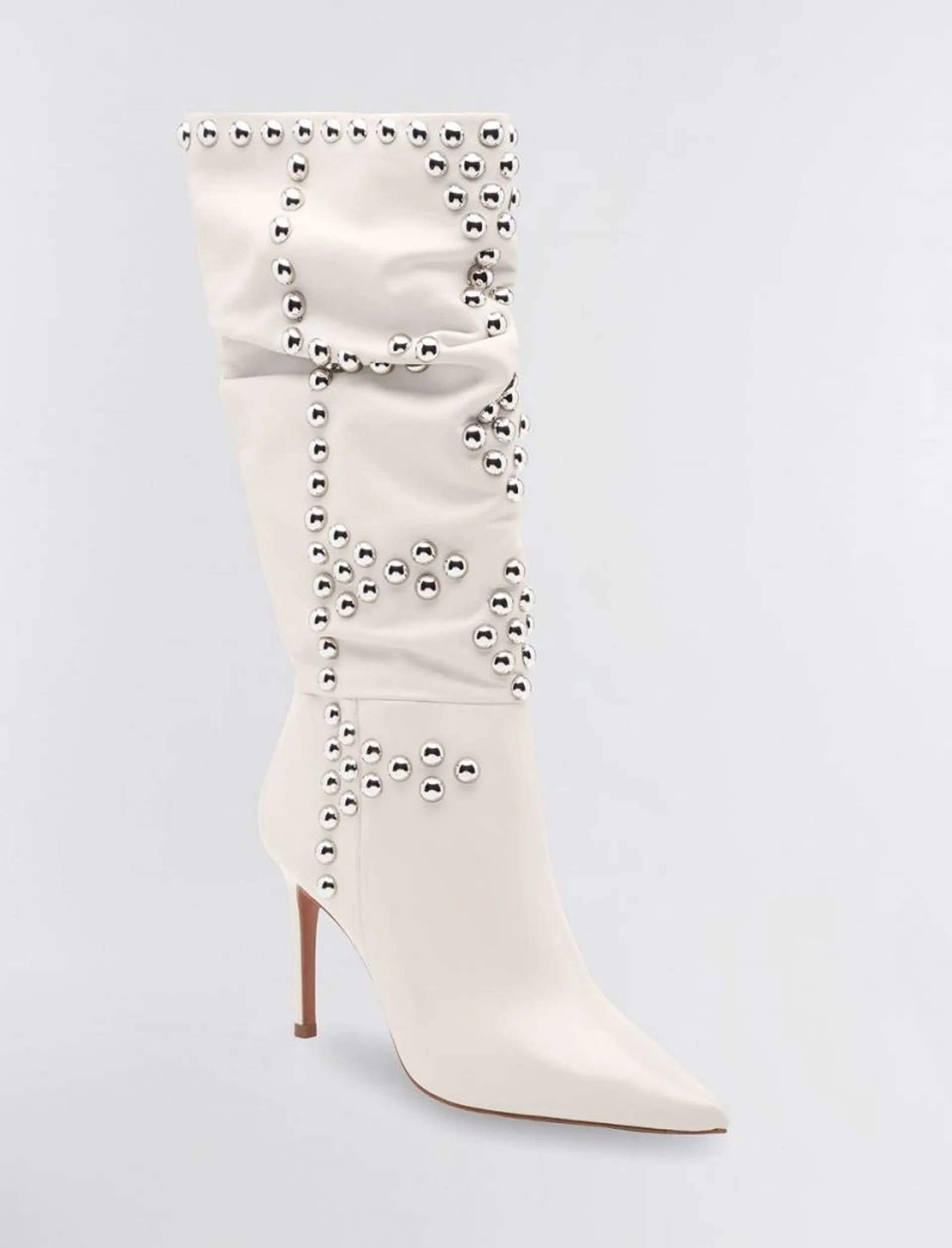 Botas BCBGMAXAZRIA Toni Studded Vestidos Branco | YRGSN-4132