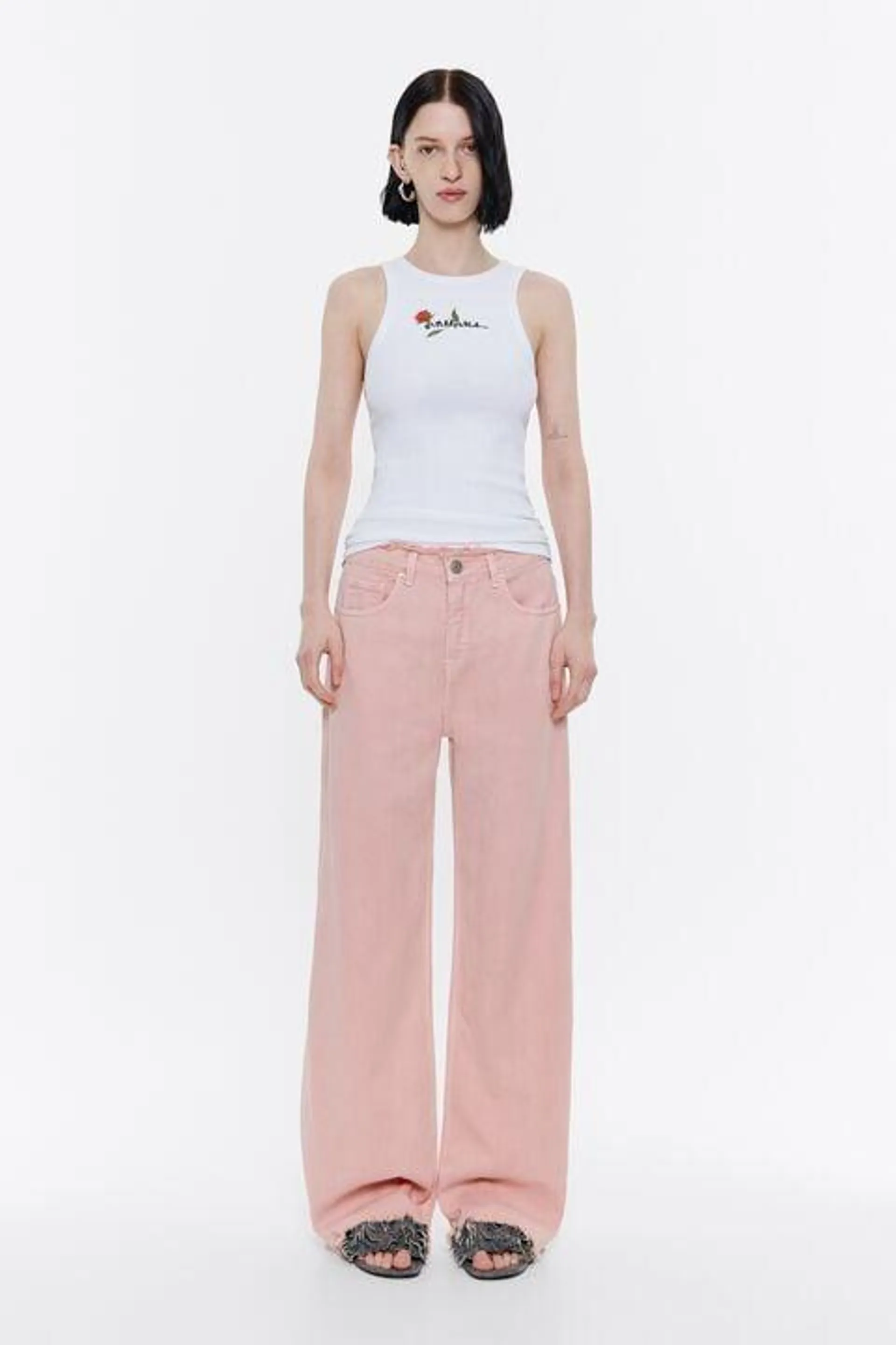 WIDE LEG - Jeans rosa