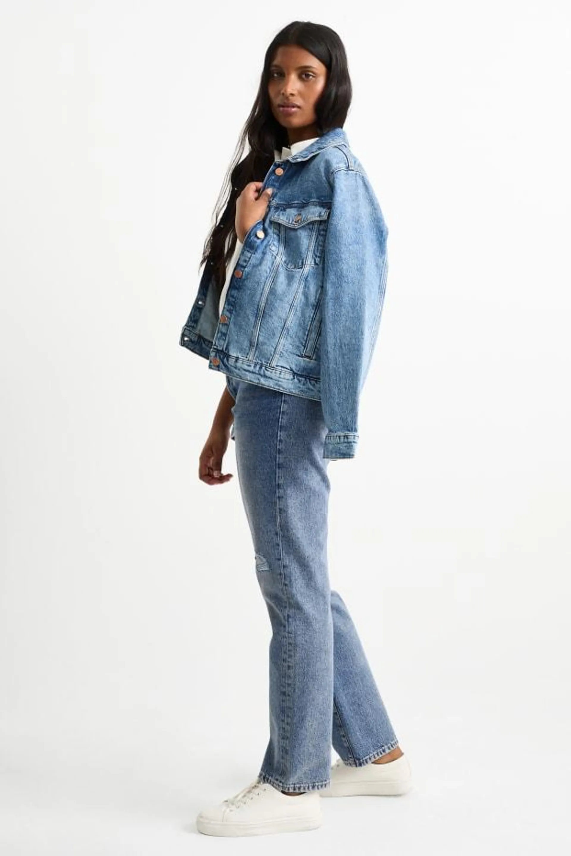 Vintage straight jeans - high-rise waist