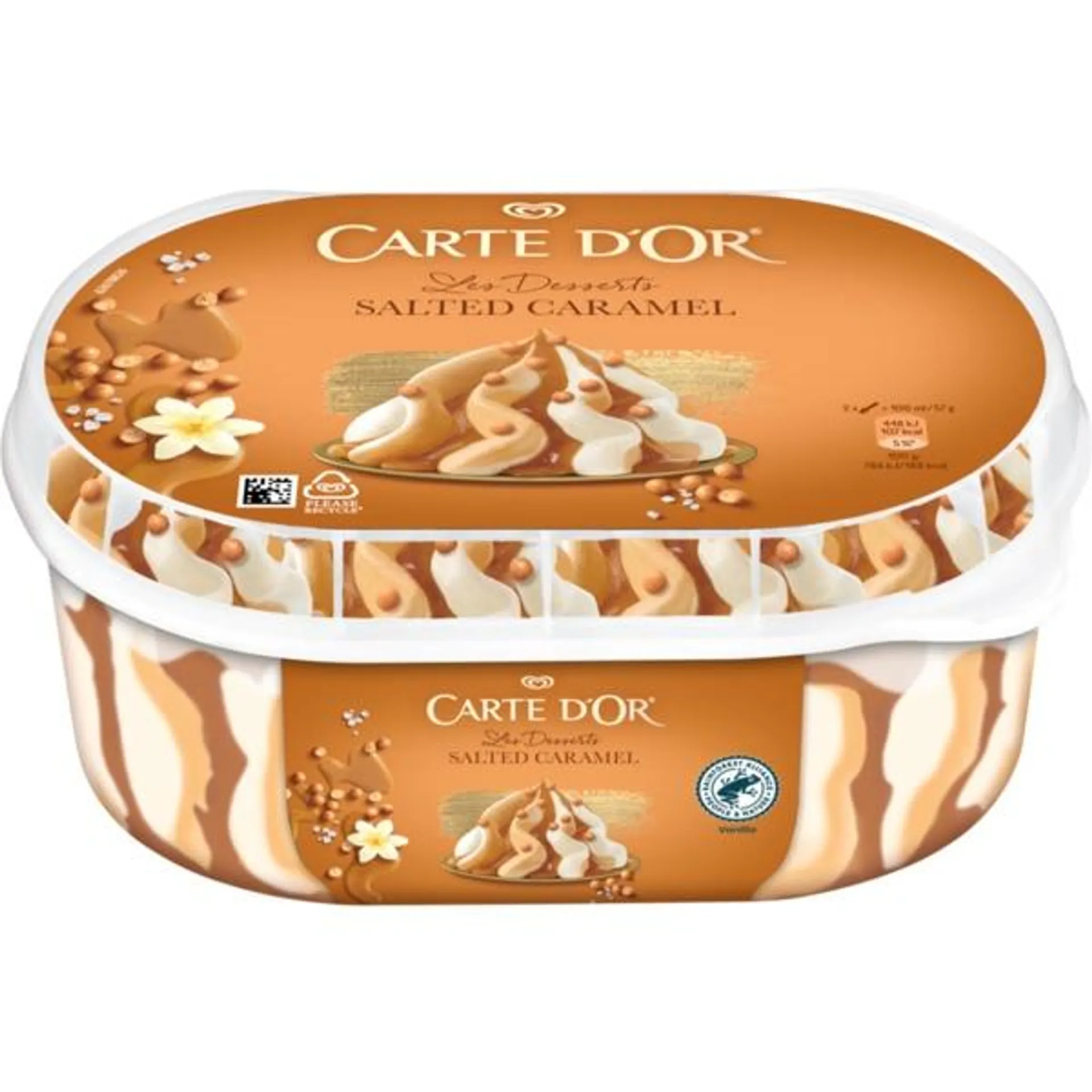 Gelado de Caramelo Salgado Les Desserts embalagem 825 ml Carte D'Or