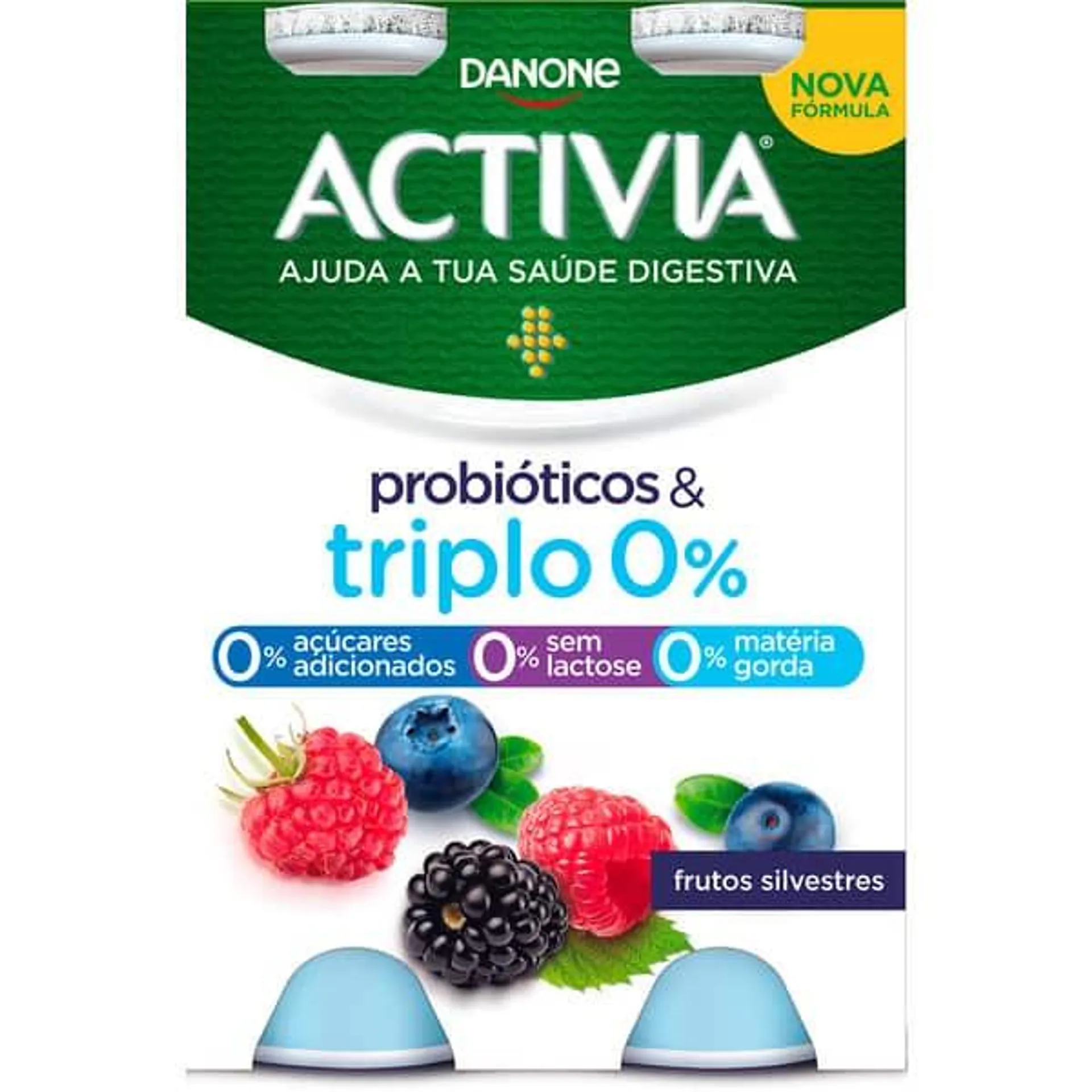 Bifidus Líquido 0% de Frutos Silvestres Pack 4 unidades embalagem 160 g Activia