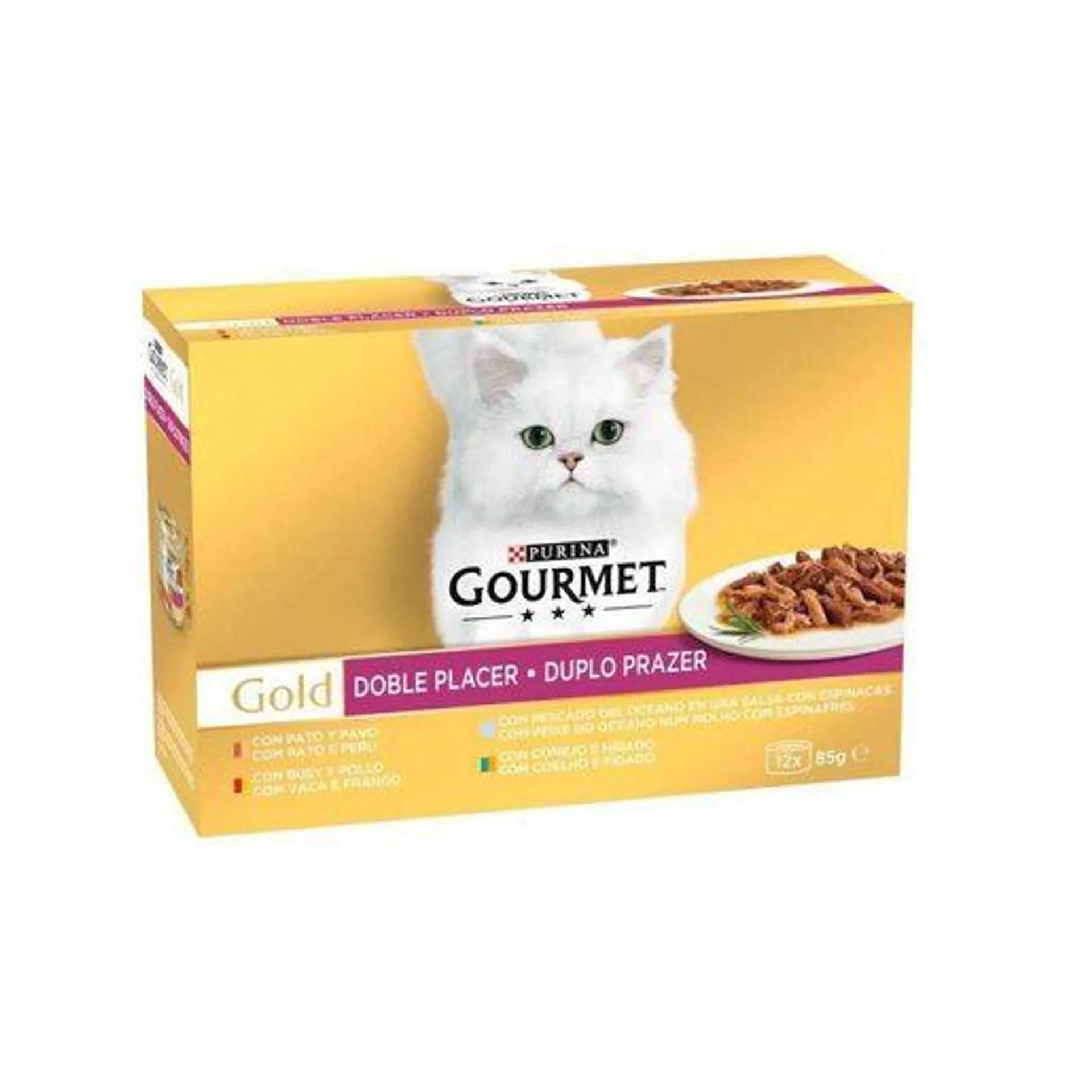 GOURMET GOLD Alimento Húmido para Gato Duplo Prazer 12x85 g