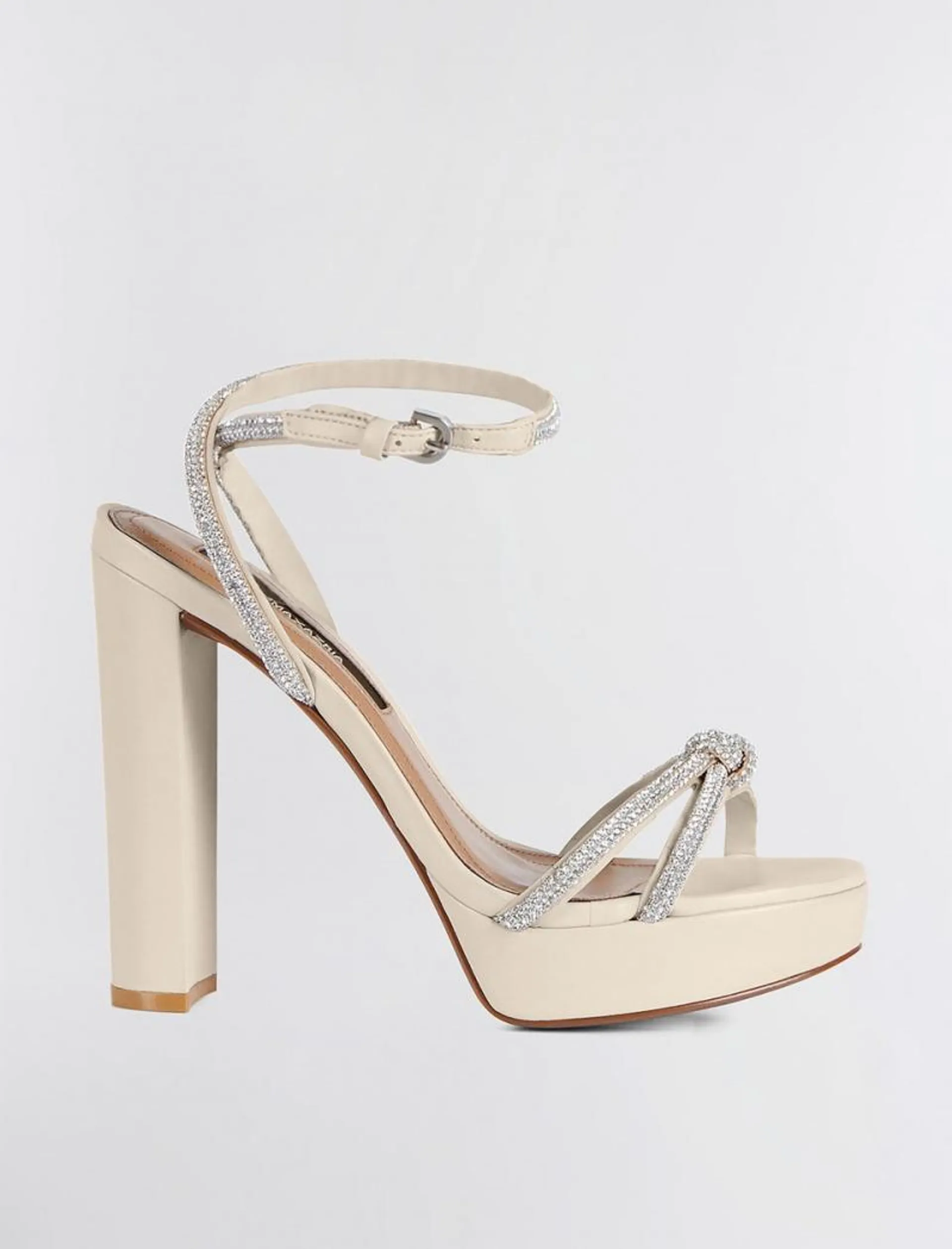 Sapato Salto Alto BCBGMAXAZRIA Cortni Plataforma Sandal Bege | ILRPJ-1067