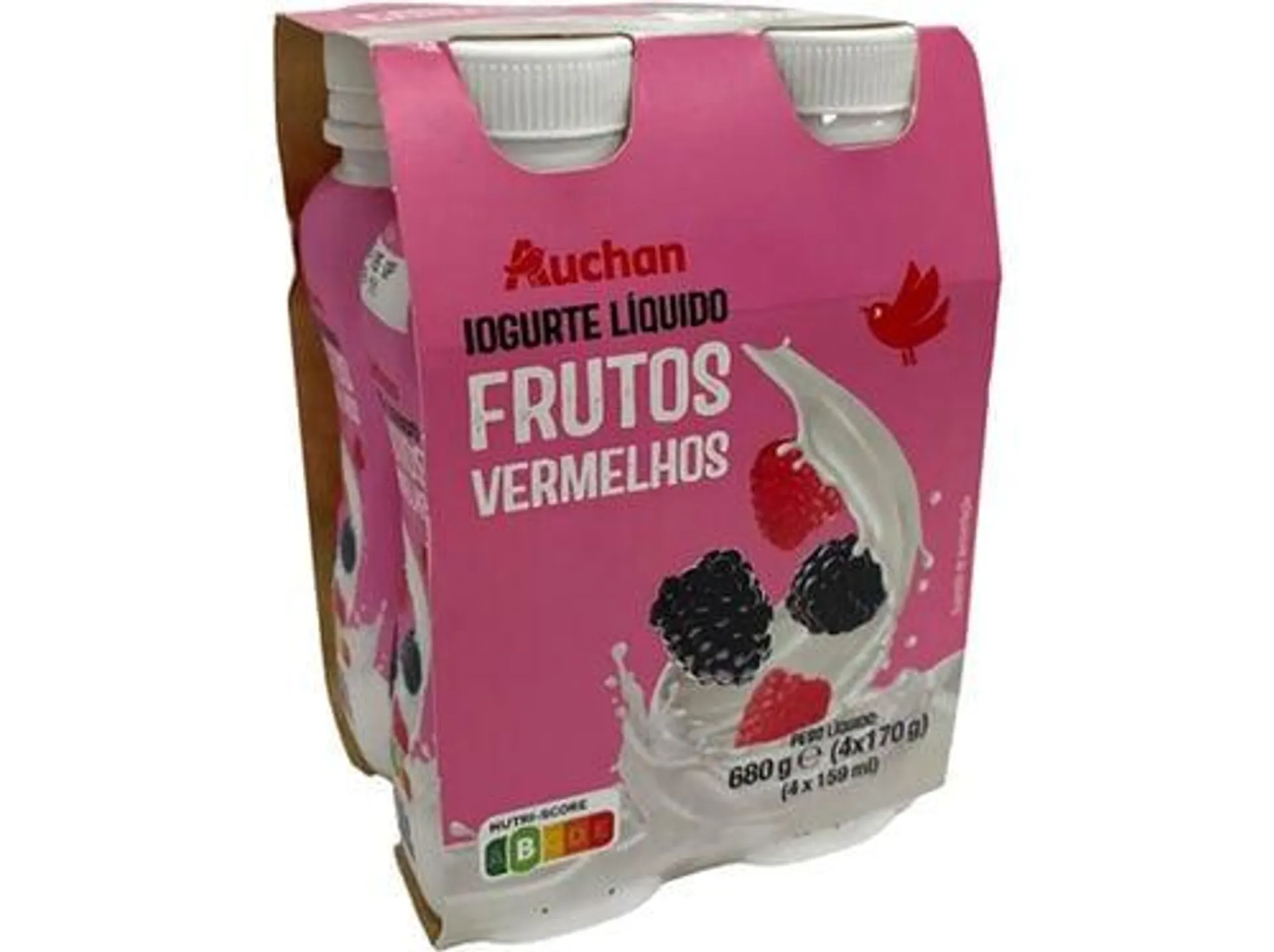 iogurte liquido auchan frutos vermelhos 4x170g