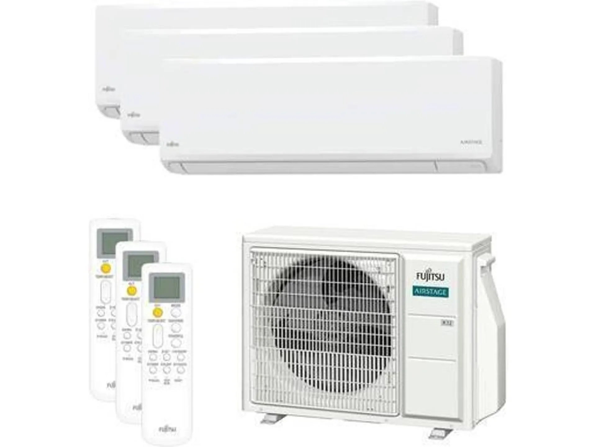 Ar Condicionado FUJITSU Multisplit KN 3NGF0151 (18+18+24 m2 - 9000+9000+12000 BTU - Branco)